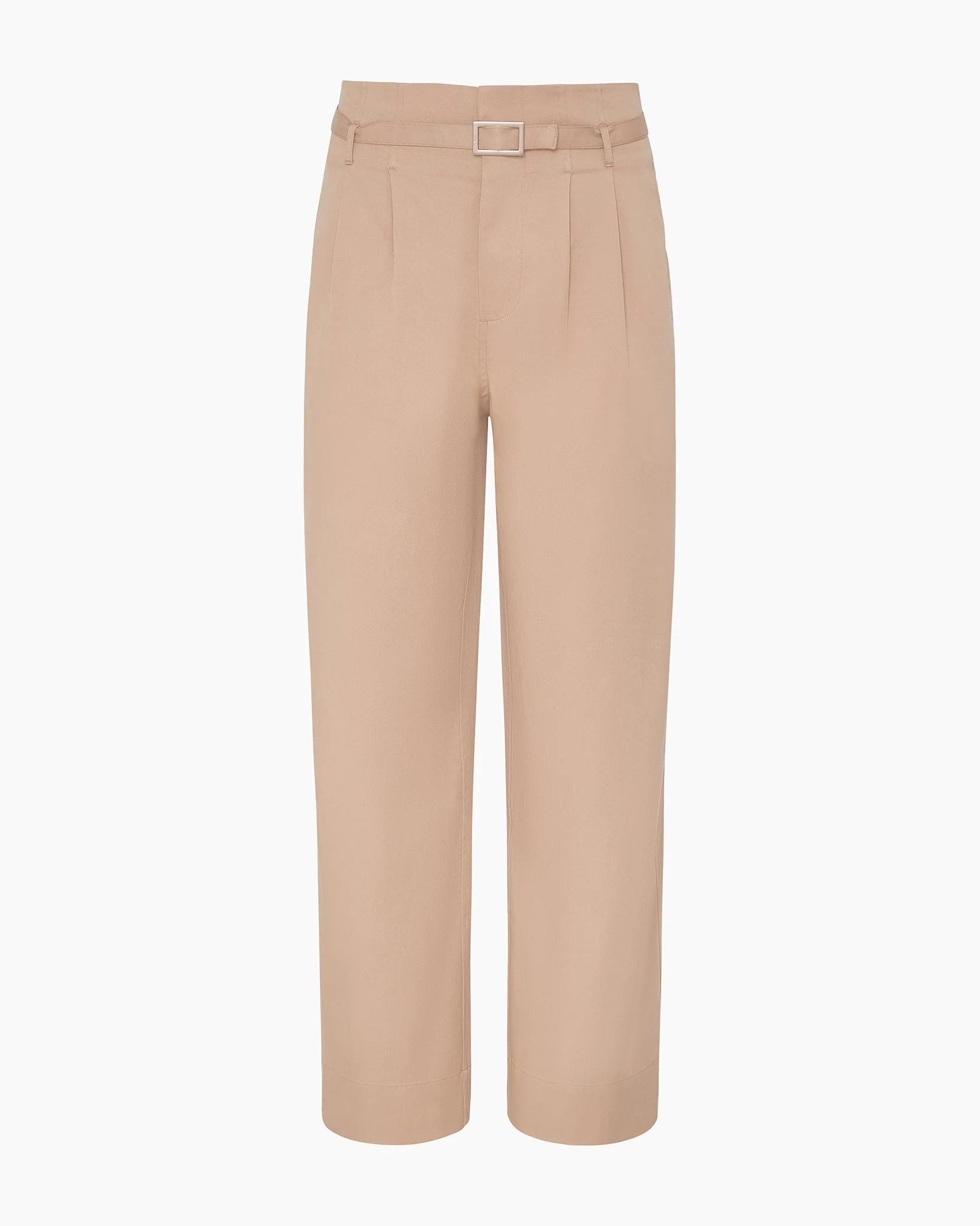 Womens | Lyocell Paperbag Trouser | Warm Taupe - Image 3