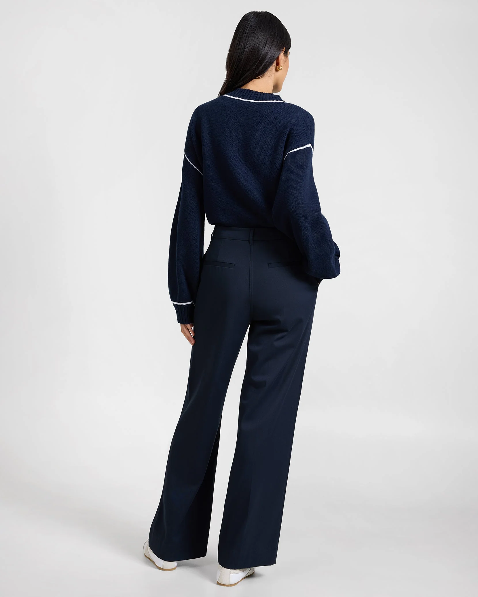 Womens | Lyocell Pleated Trouser | Noir Navy - Image 6