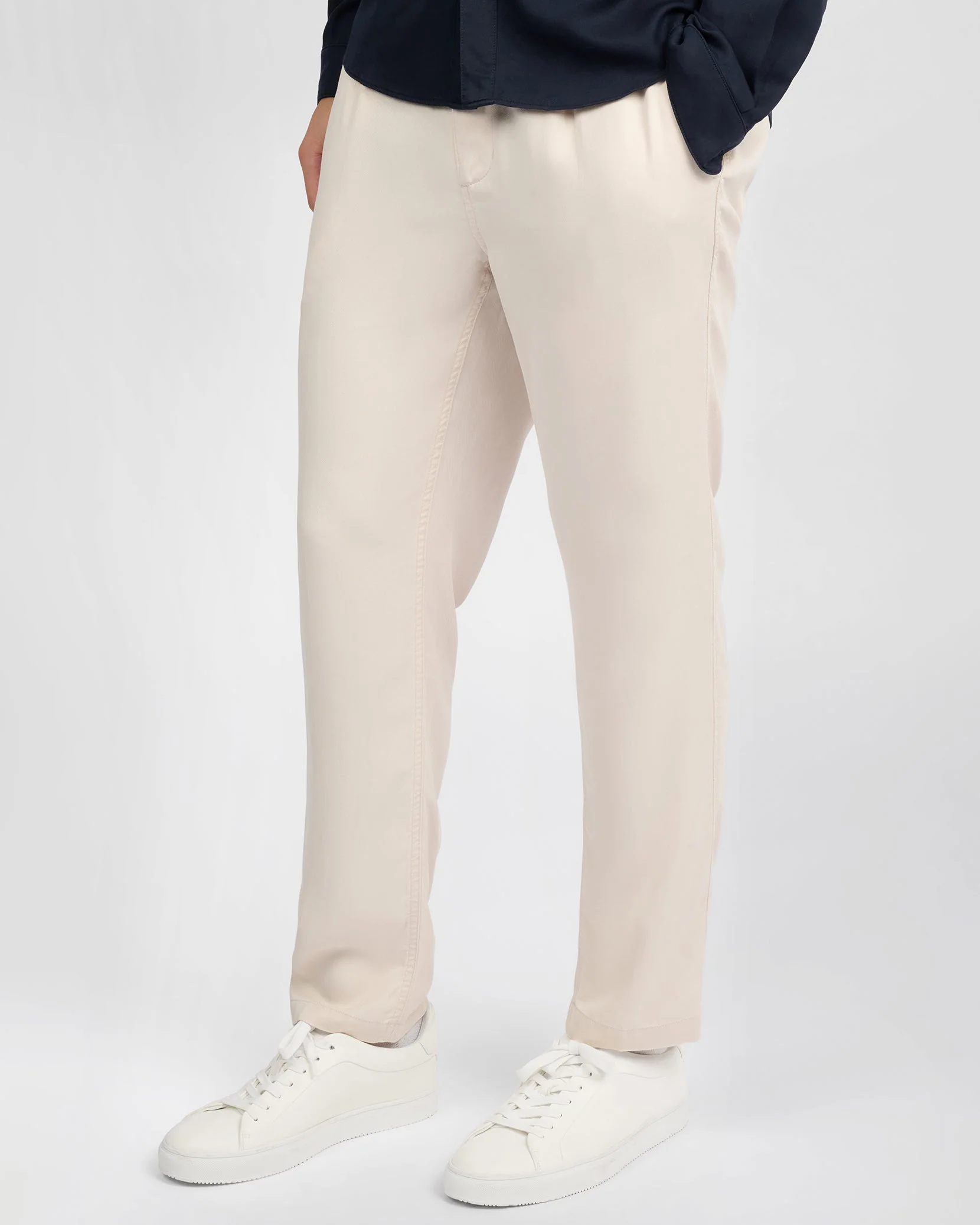 Mens | Lyocell Tapered Trouser | Stone - Image 3