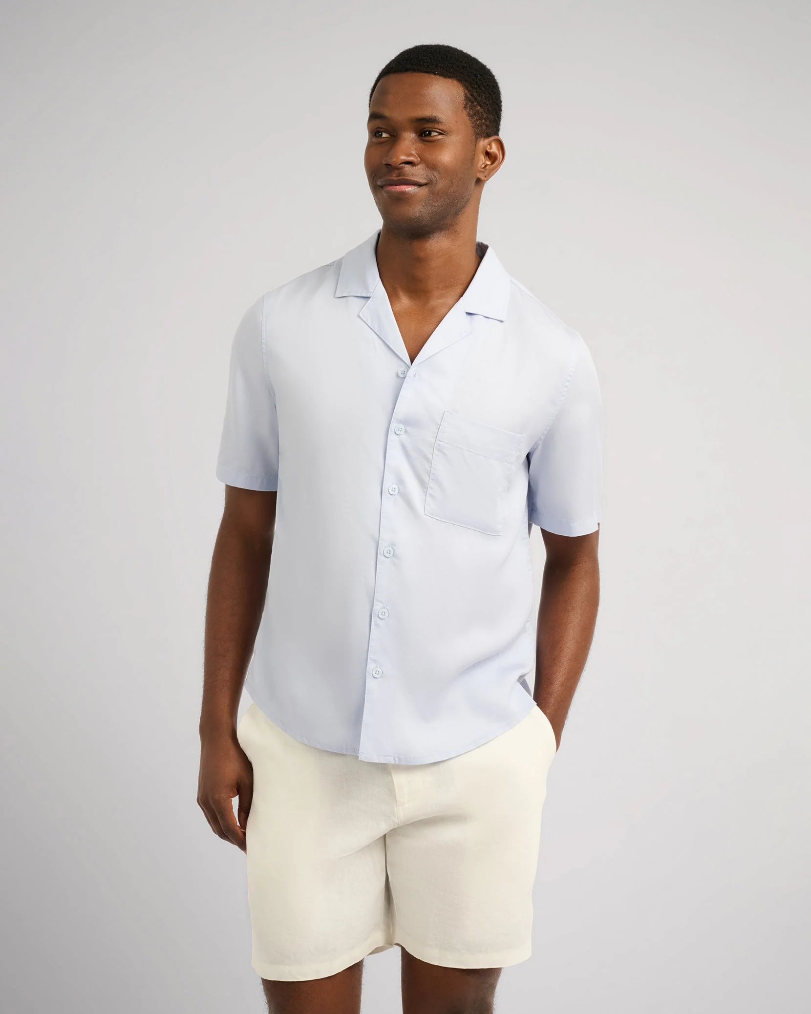 Mens | Lyocell Vacation Shirt | Soft Sky - Image 2