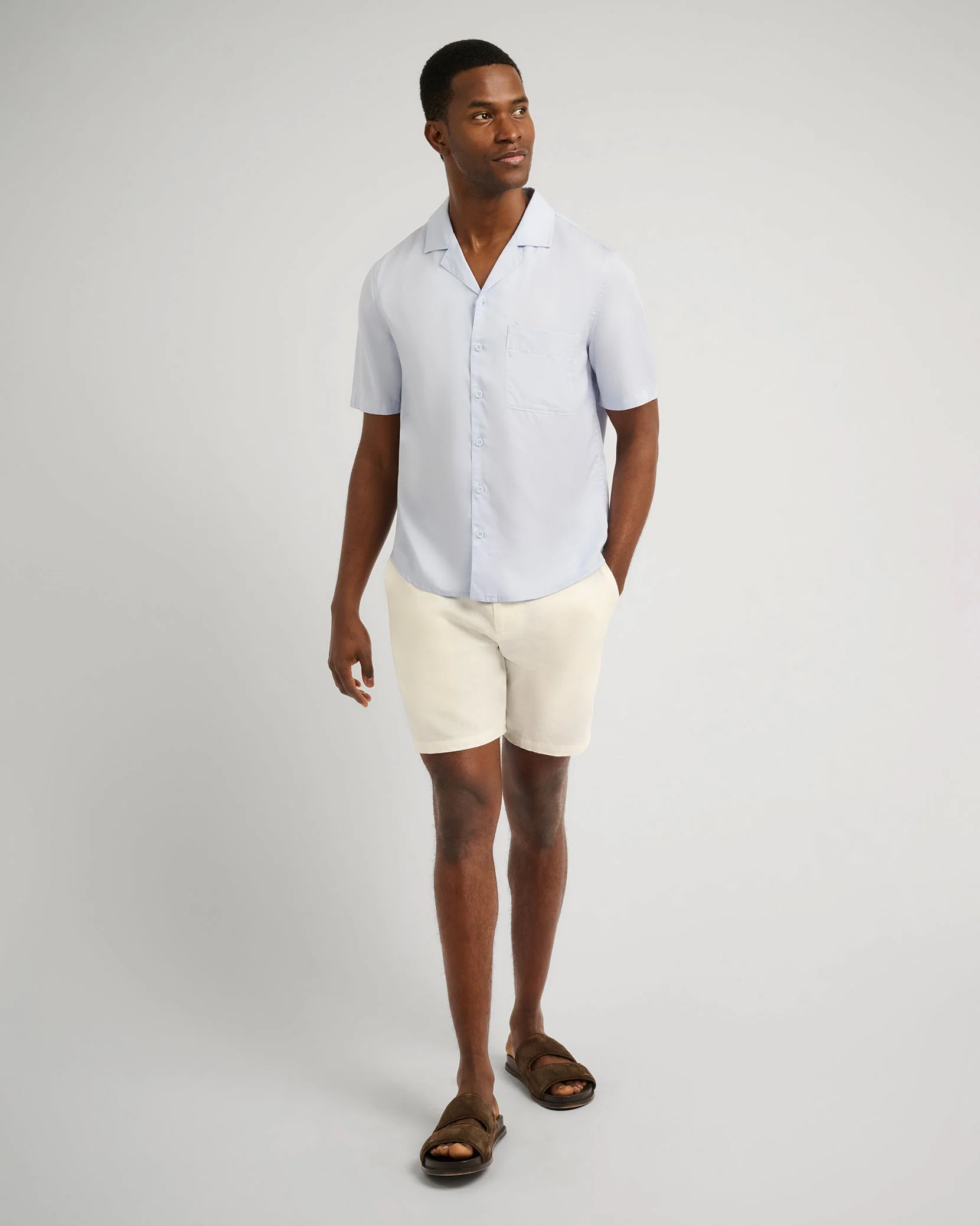 Mens | Lyocell Vacation Shirt | Soft Sky - Image 3