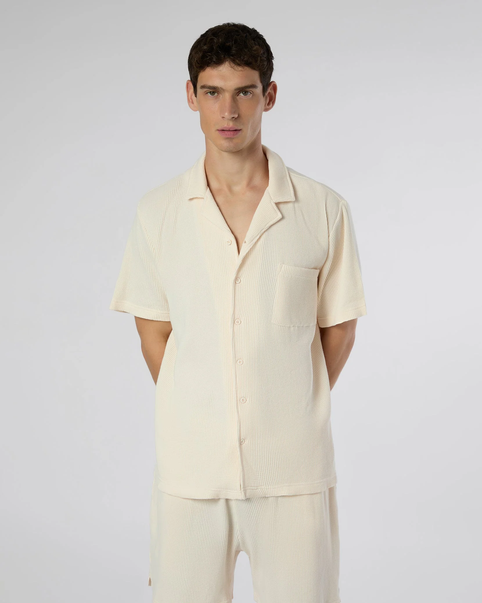 Mens | Macro Waffle Vacation Shirt | Salt - Image 2