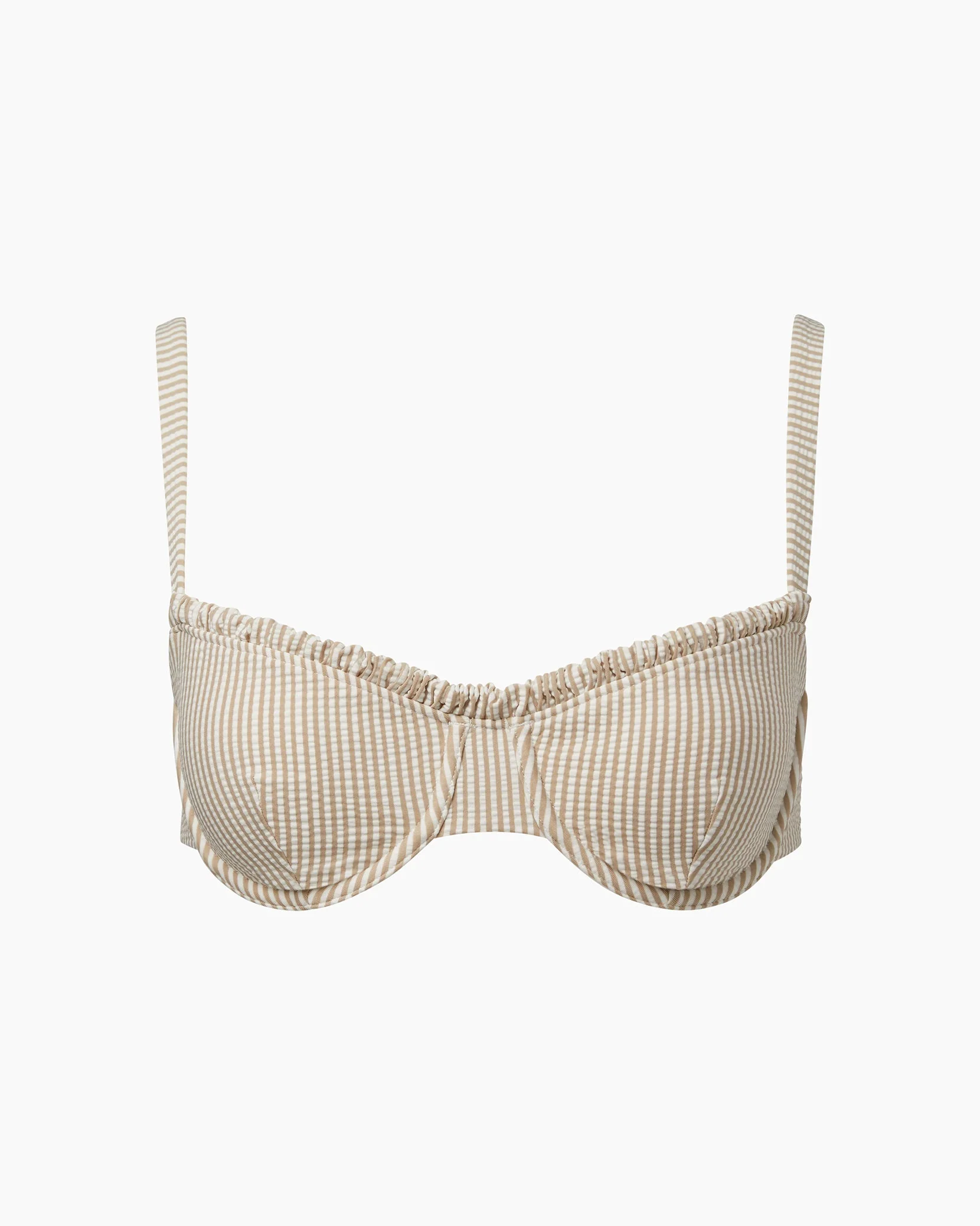 Womens | Marilyn Bikini Top | Tan/White - Image 2
