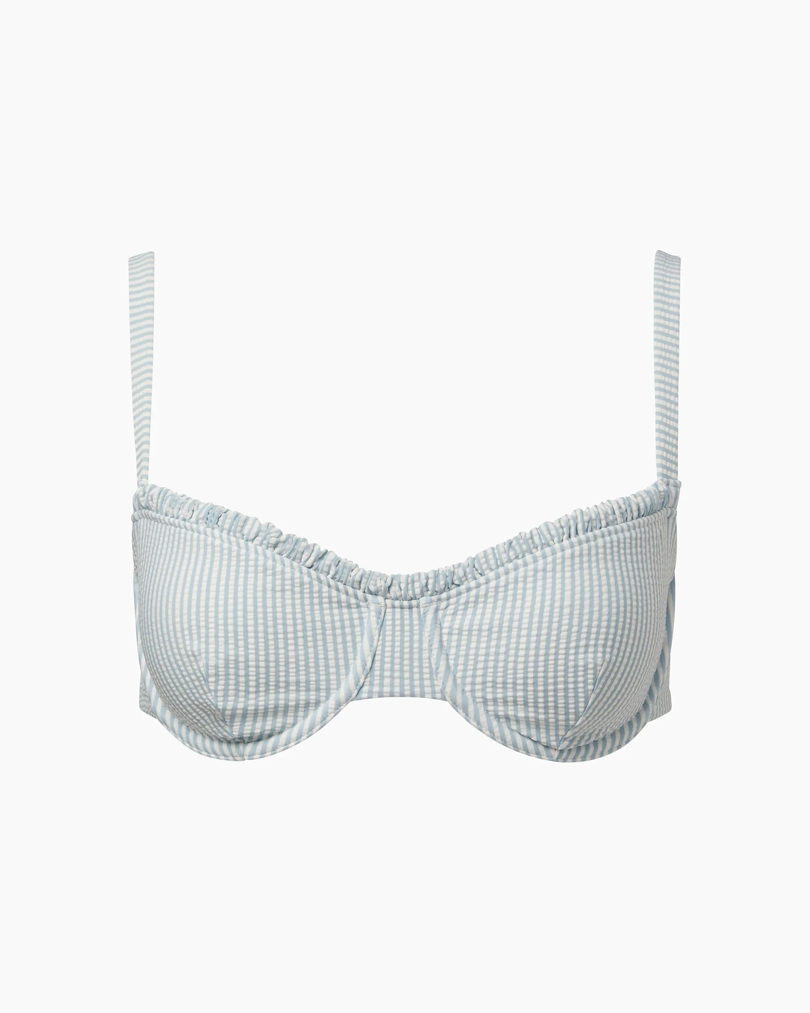 Womens | Marilyn Bikini Top | Pale Blue/White - Image 2