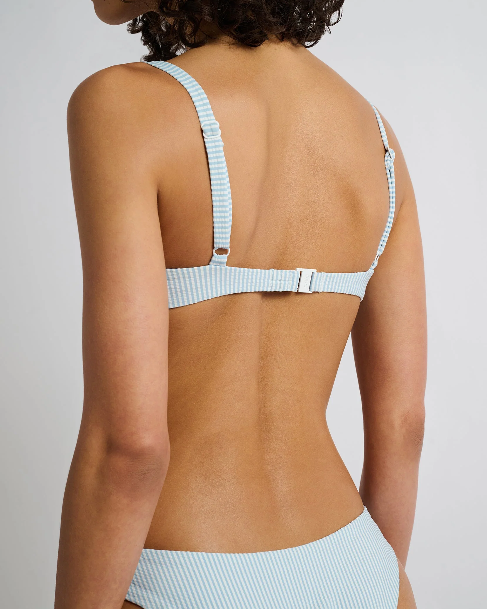 Womens | Marilyn Bikini Top | Pale Blue/White - Image 5