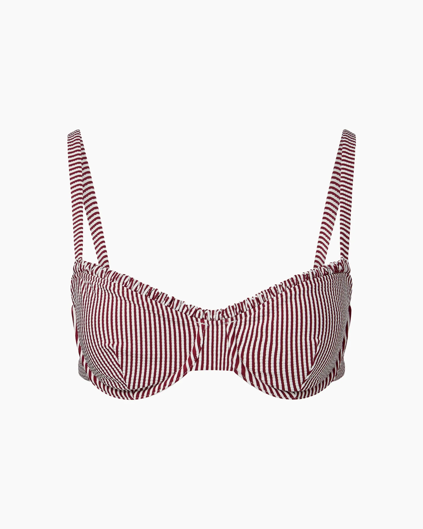 Womens | Marilyn Bikini Top | Pomegranate/White - Image 2