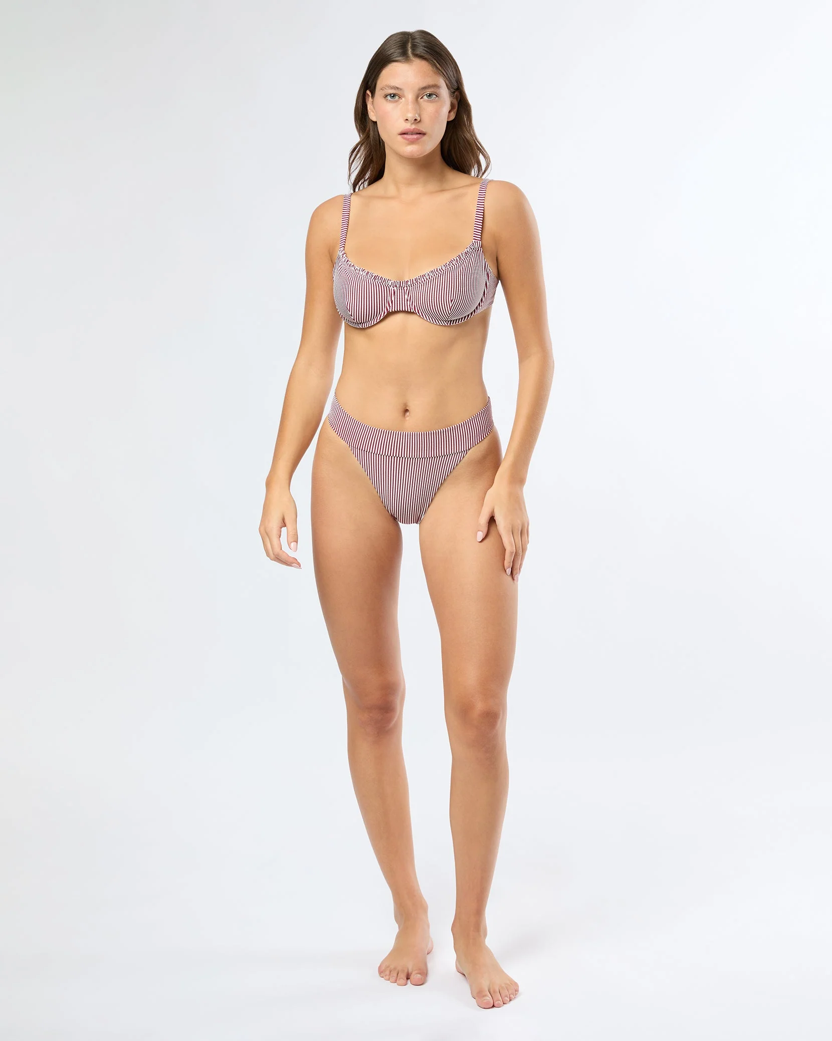 Womens | Marilyn Bikini Top | Pomegranate/White - Image 3
