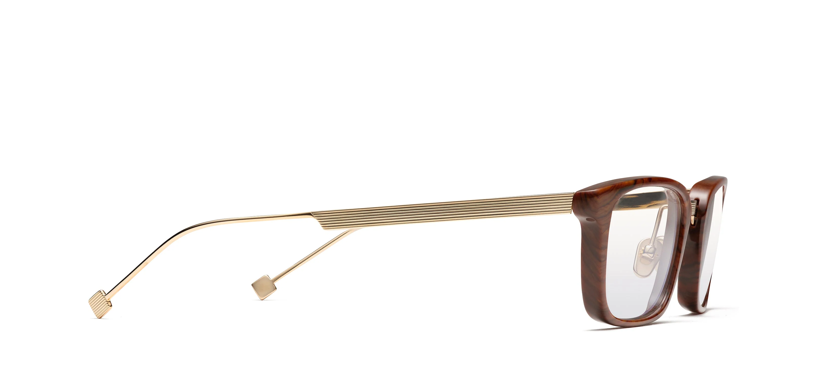 Unisex | Hiroo Optical Glasses | Shiny Gold/Burl - Image 2