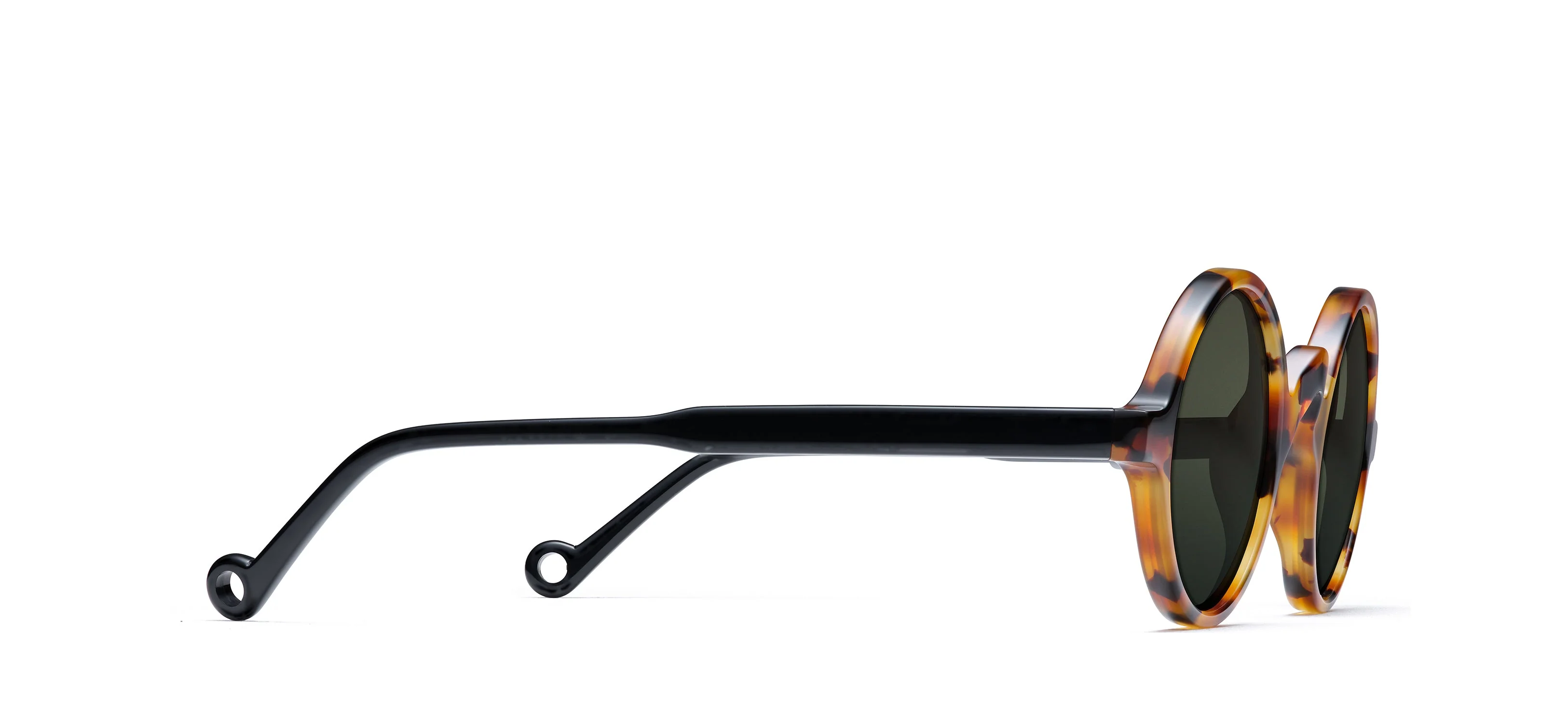 Unisex | Lifesaver Round Sunglasses | Tortoise Streaks - Image 2