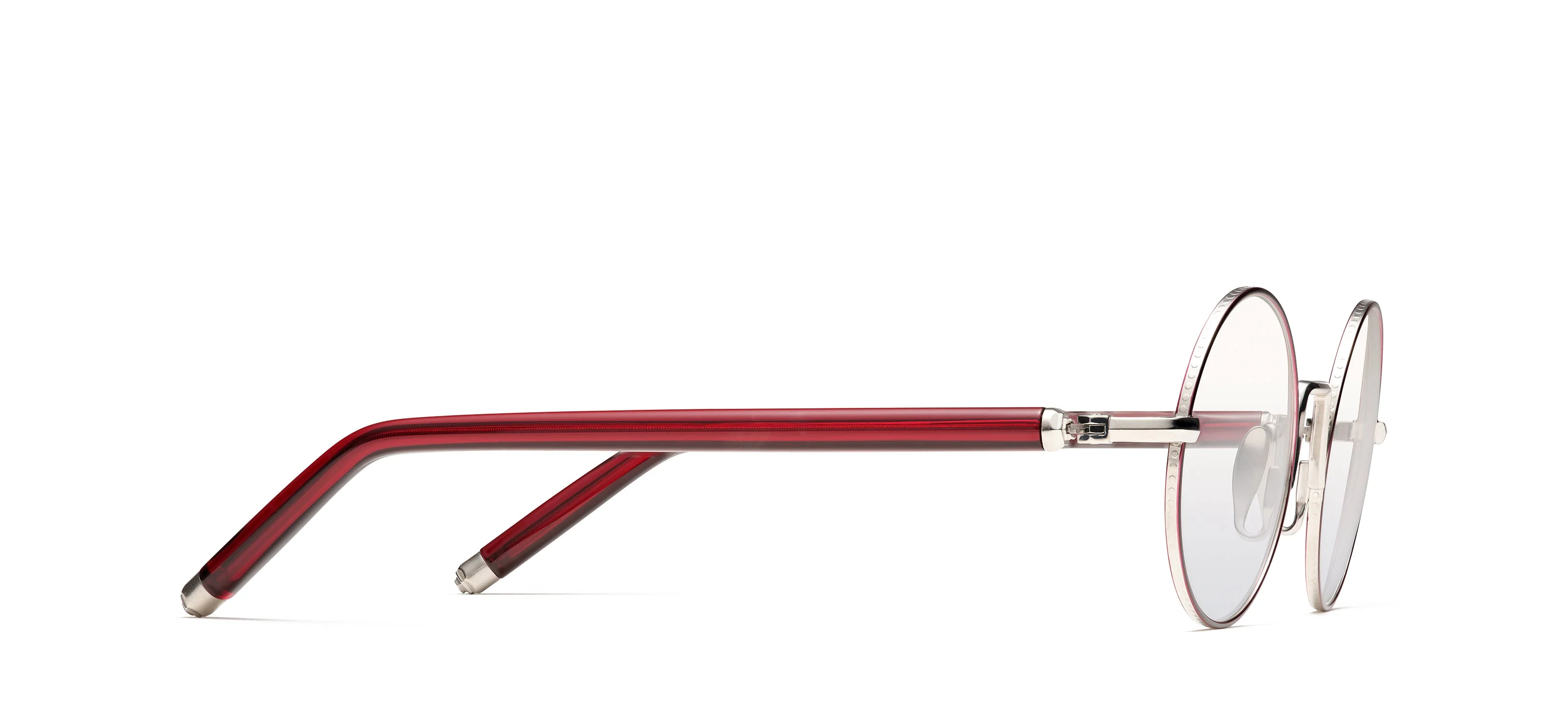 Unisex | The Ninety-Five Optical Glasses | Silver/Burgundy - Image 2