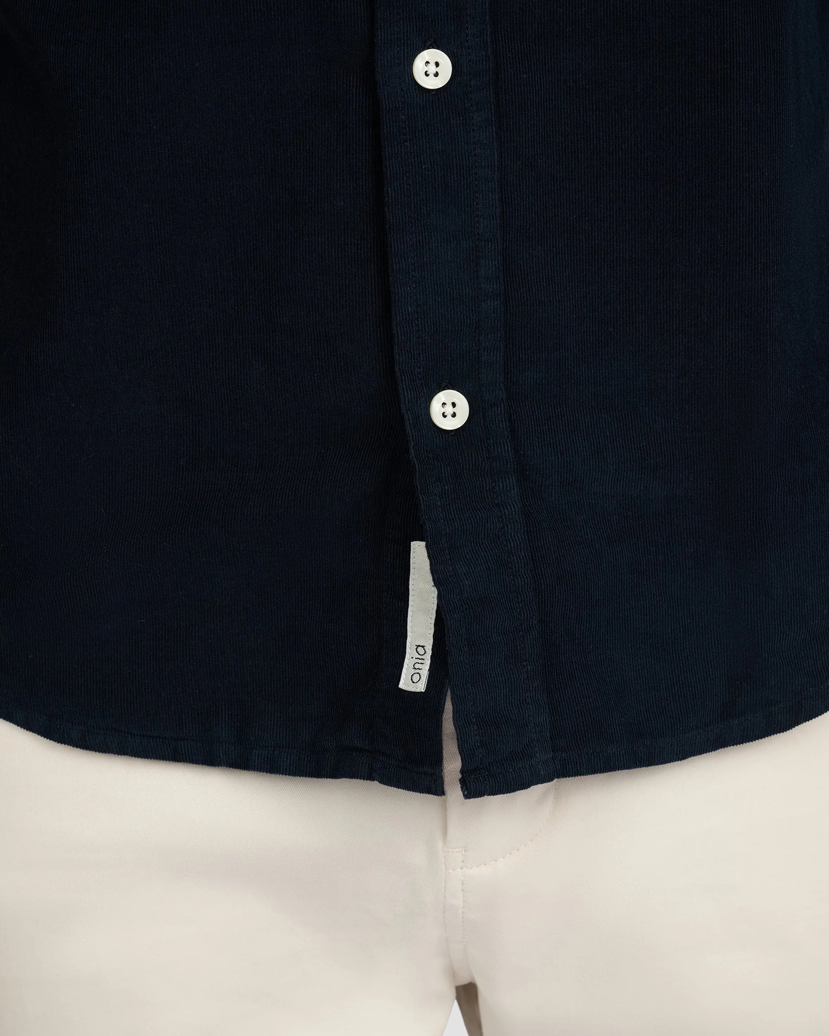 Mens | Micro Cord Long Sleeve Button Down Shirt | Midnight - Image 4