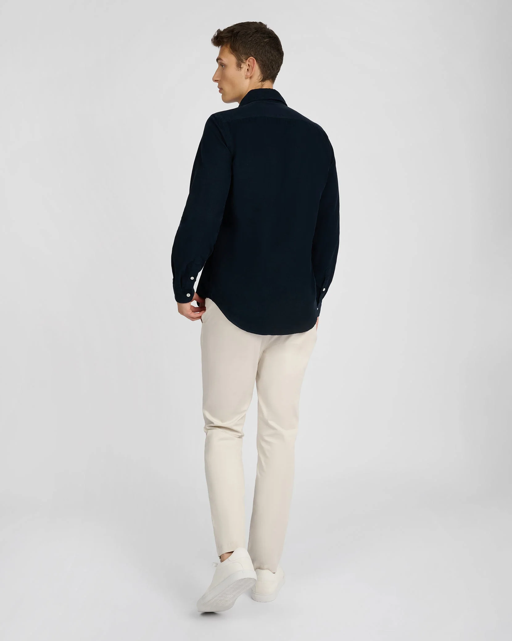 Mens | Micro Cord Long Sleeve Button Down Shirt | Midnight - Image 6