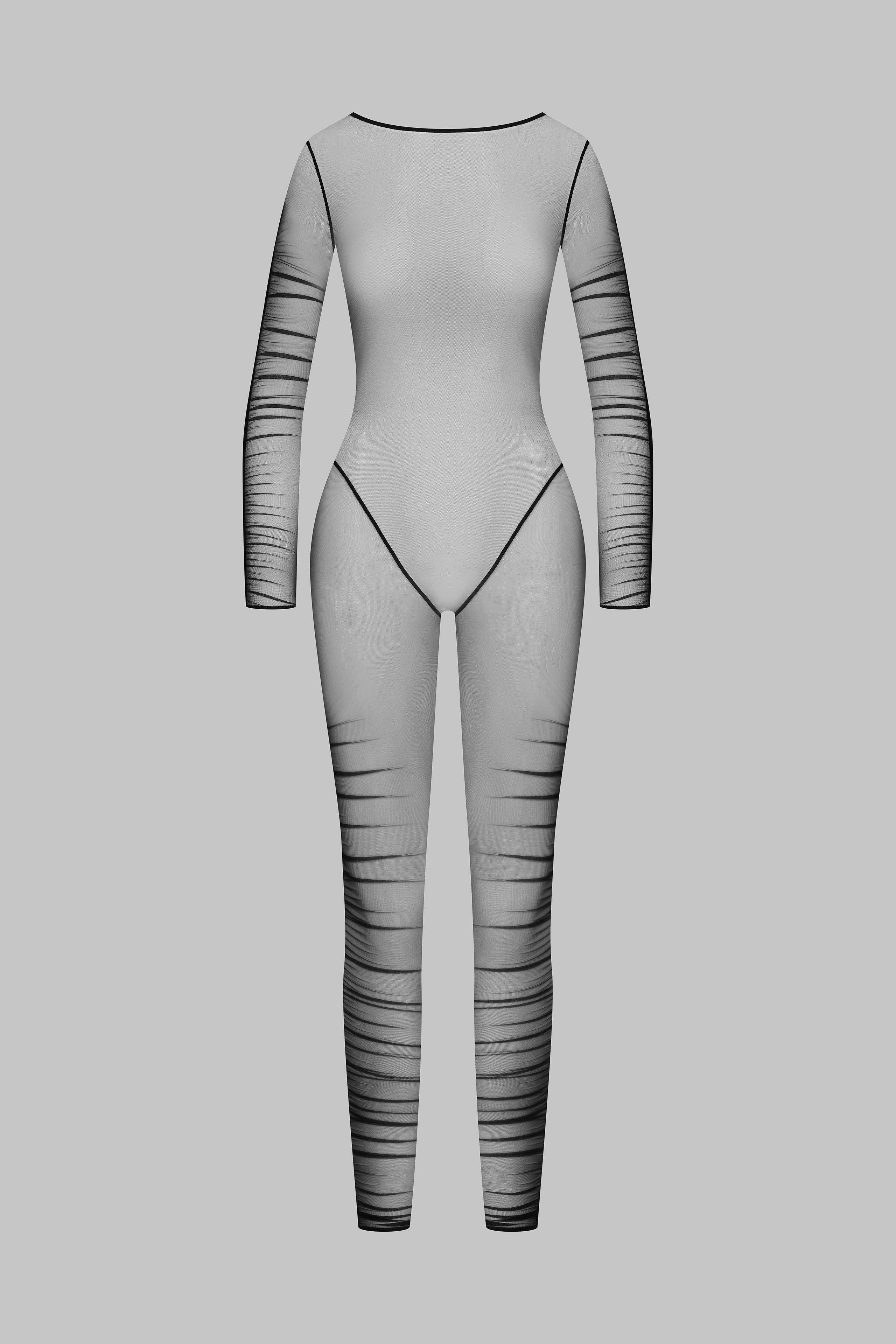 Naked back long sleeves Jumpsuit - Nuit Fauve | Tawny - Image 4