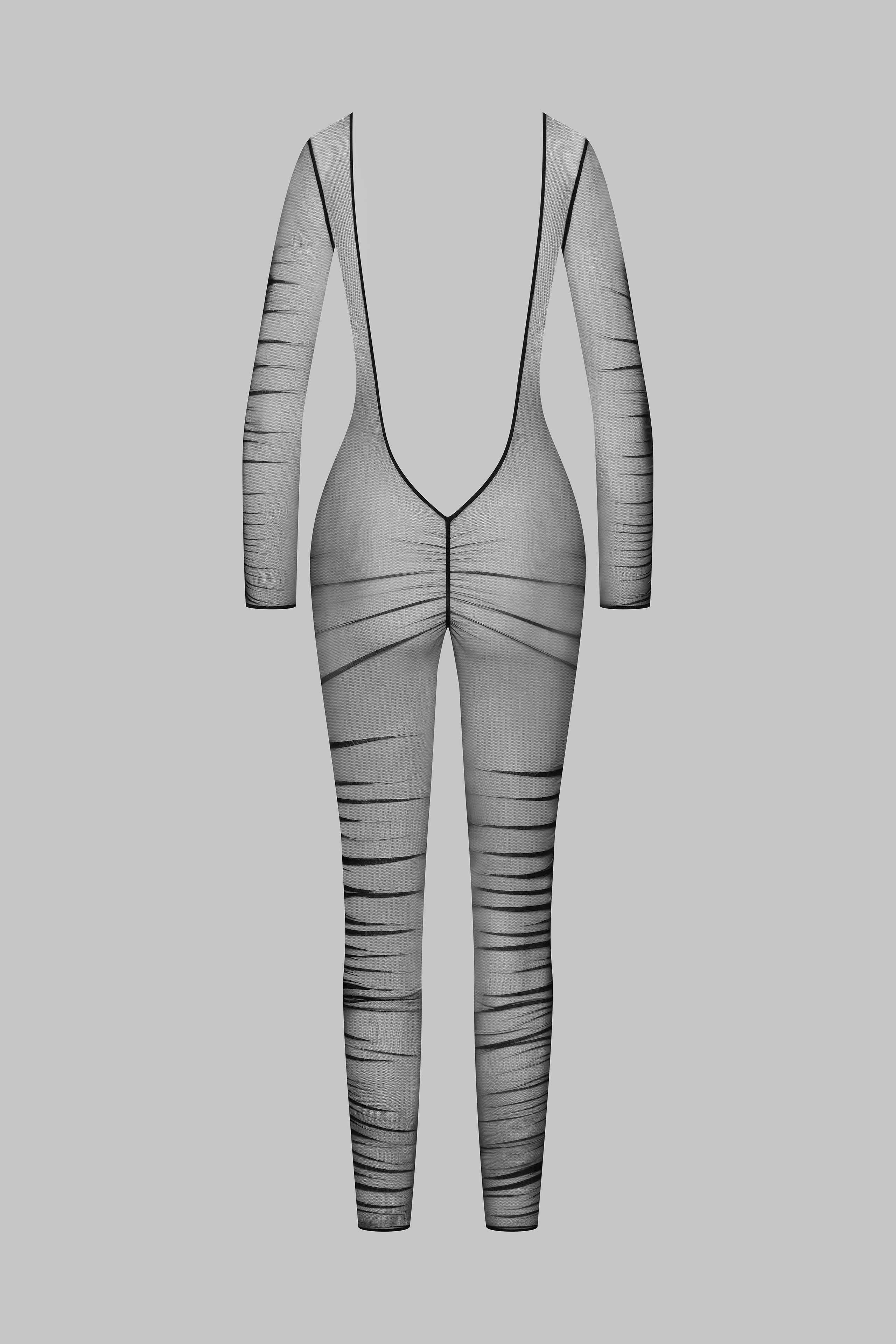 Naked back long sleeves Jumpsuit - Nuit Fauve | Tawny - Image 5