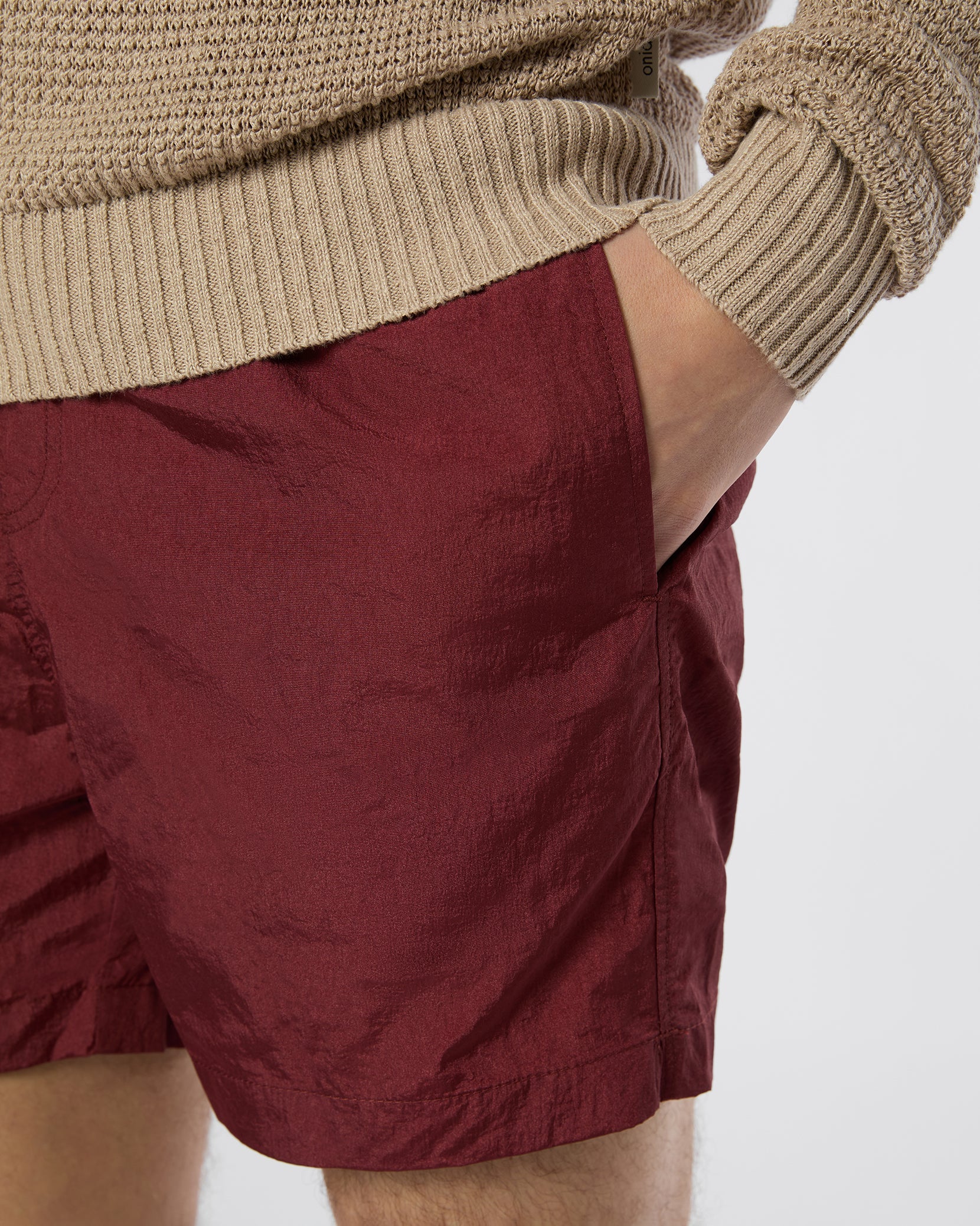 Mens | Nylon Crinkle 5" Swim Trunk | Brick - Image 5