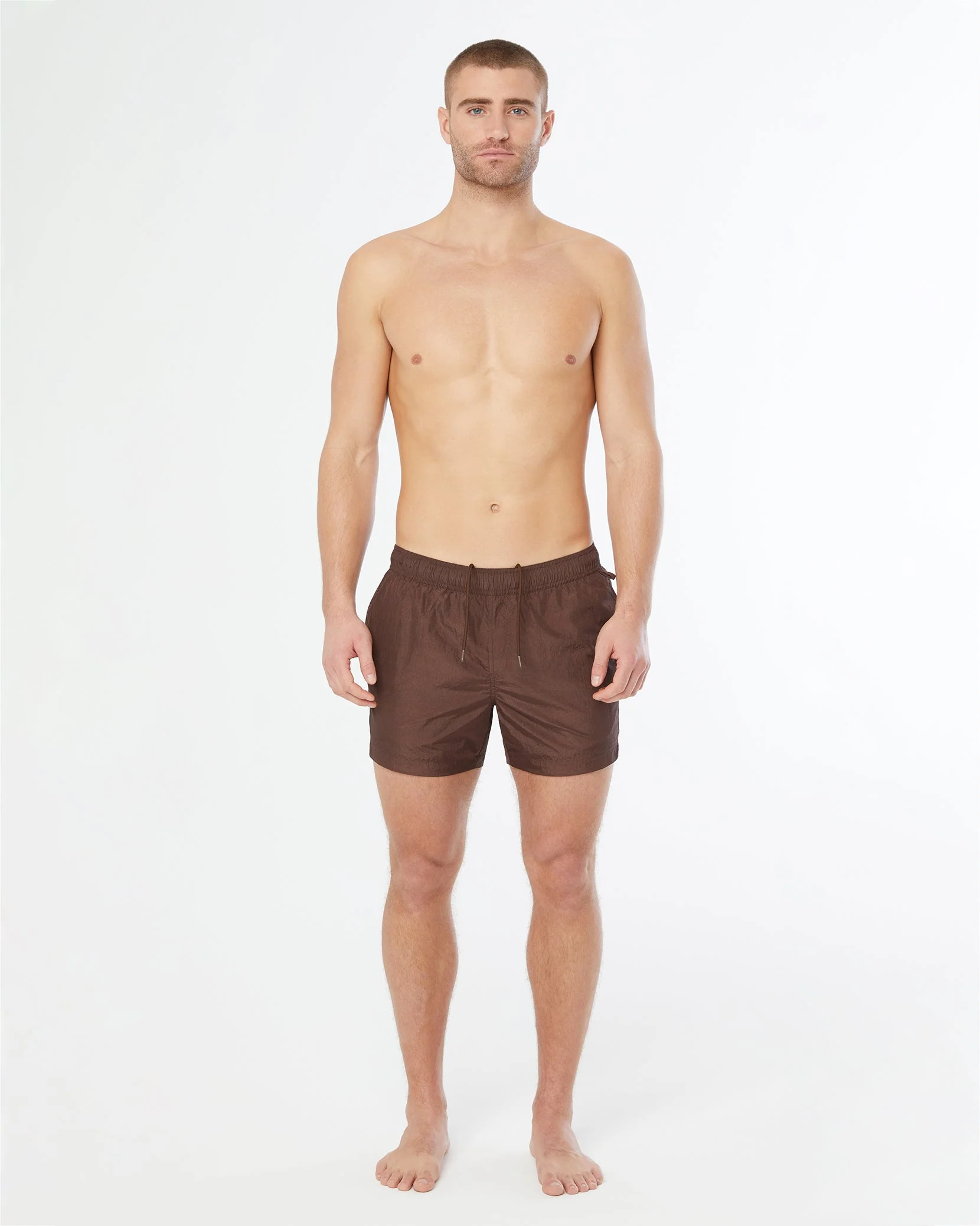 Mens | Nylon Crinkle 5" Swim Trunk | Chocolate - Image 3