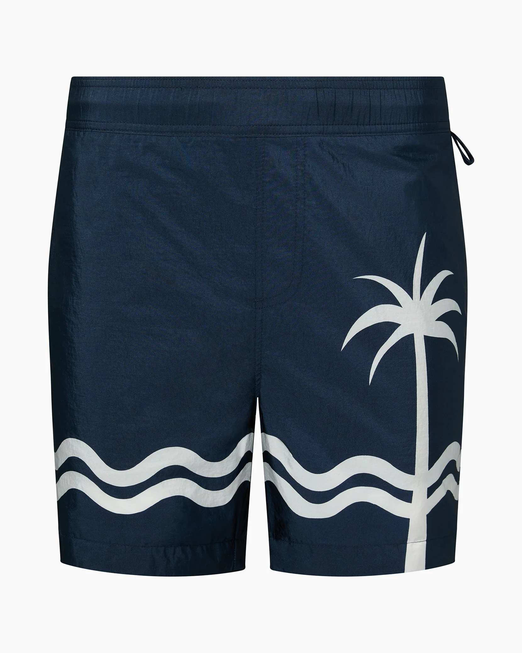 Mens | Nylon Crinkle 5" Swim Trunk | Deep Navy/White - Image 2