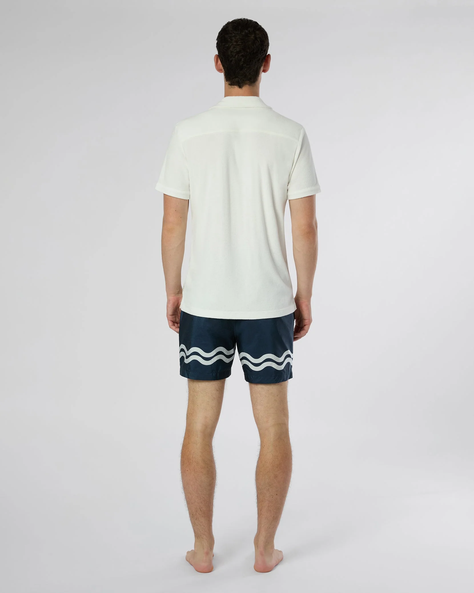 Mens | Nylon Crinkle 5" Swim Trunk | Deep Navy/White - Image 8