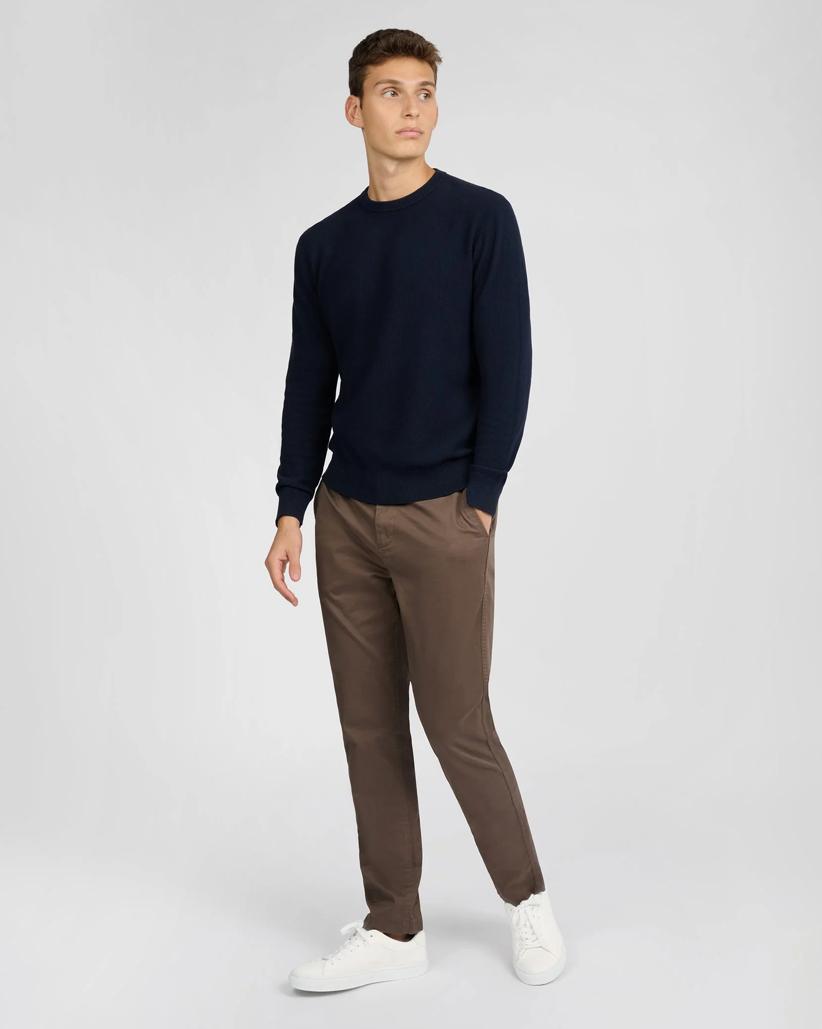 Mens | Pique Crewneck Sweater | Midnight - Image 3