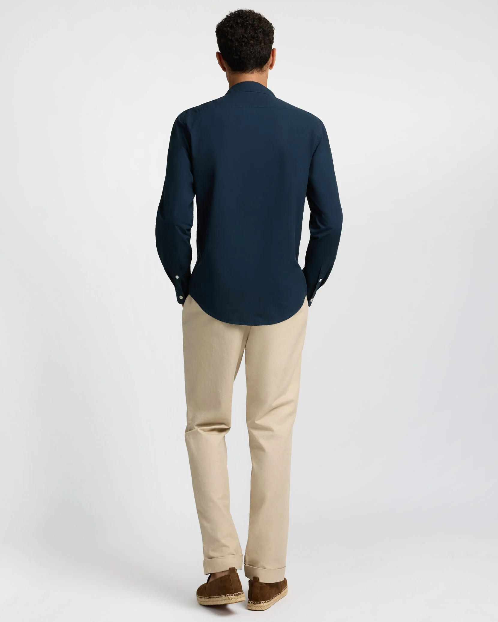 Mens | Poplin Long Sleeve Button Down Shirt | Midnight - Image 7