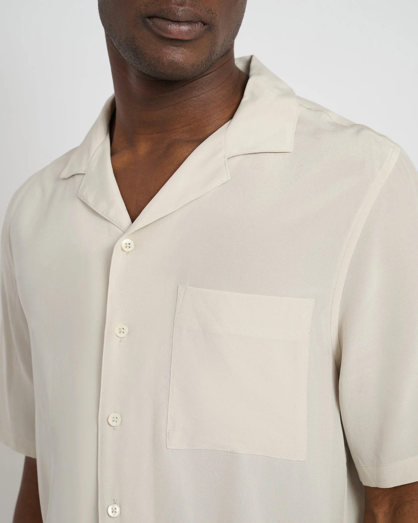 Mens | Silk Vacation Shirt | Stone - Image 2