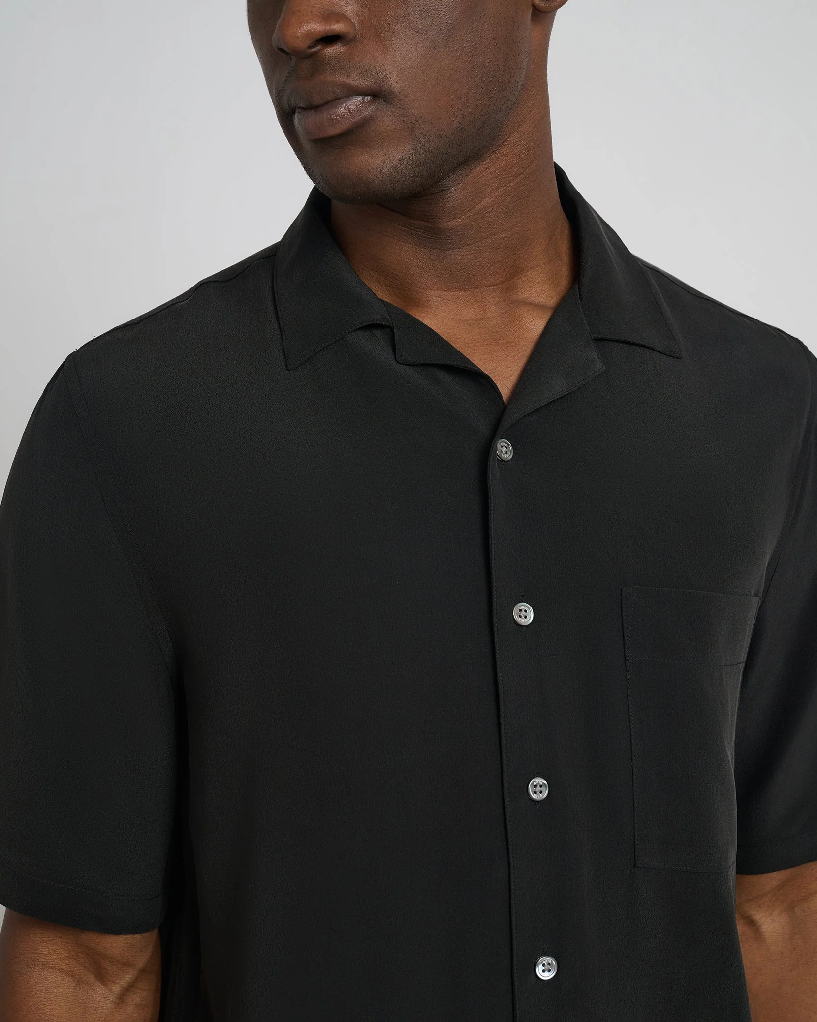 Mens | Silk Vacation Shirt | Black - Image 2