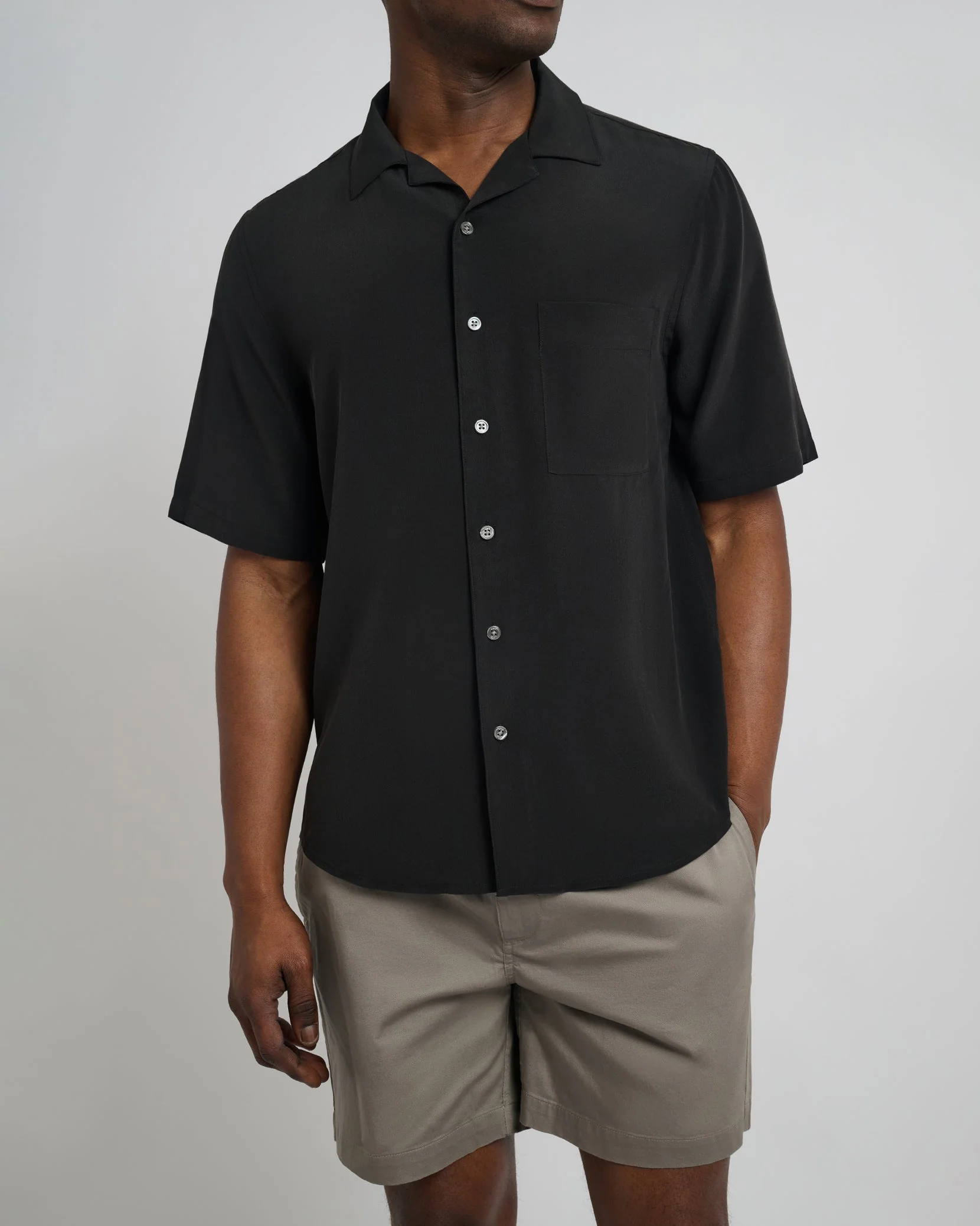 Mens | Silk Vacation Shirt | Black - Image 3