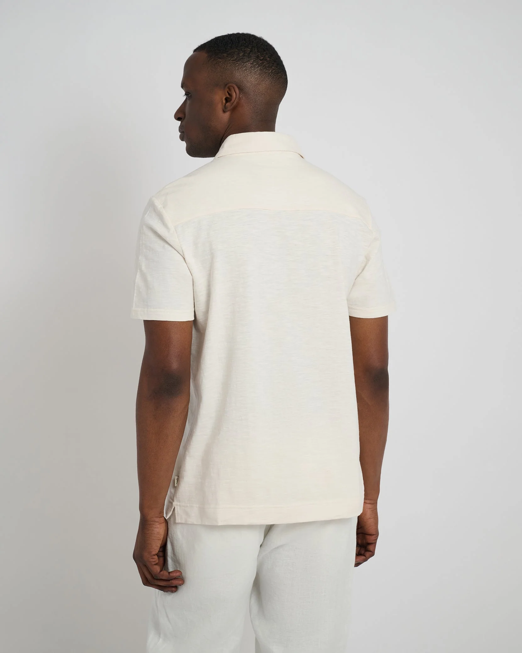 Mens | Slub Short Sleeve Polo | Oat - Image 5