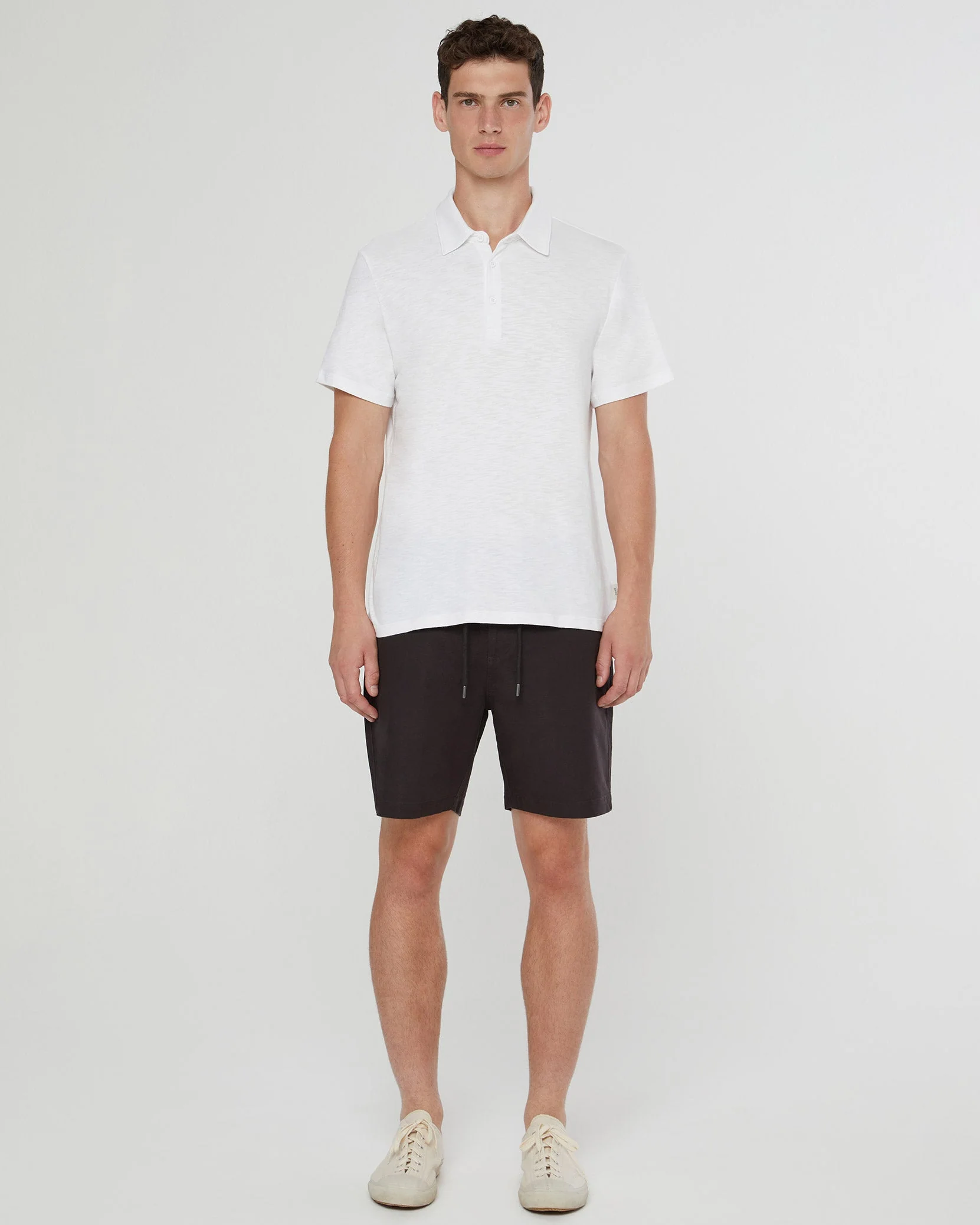 Mens | Slub Short Sleeve Polo | White - Image 4