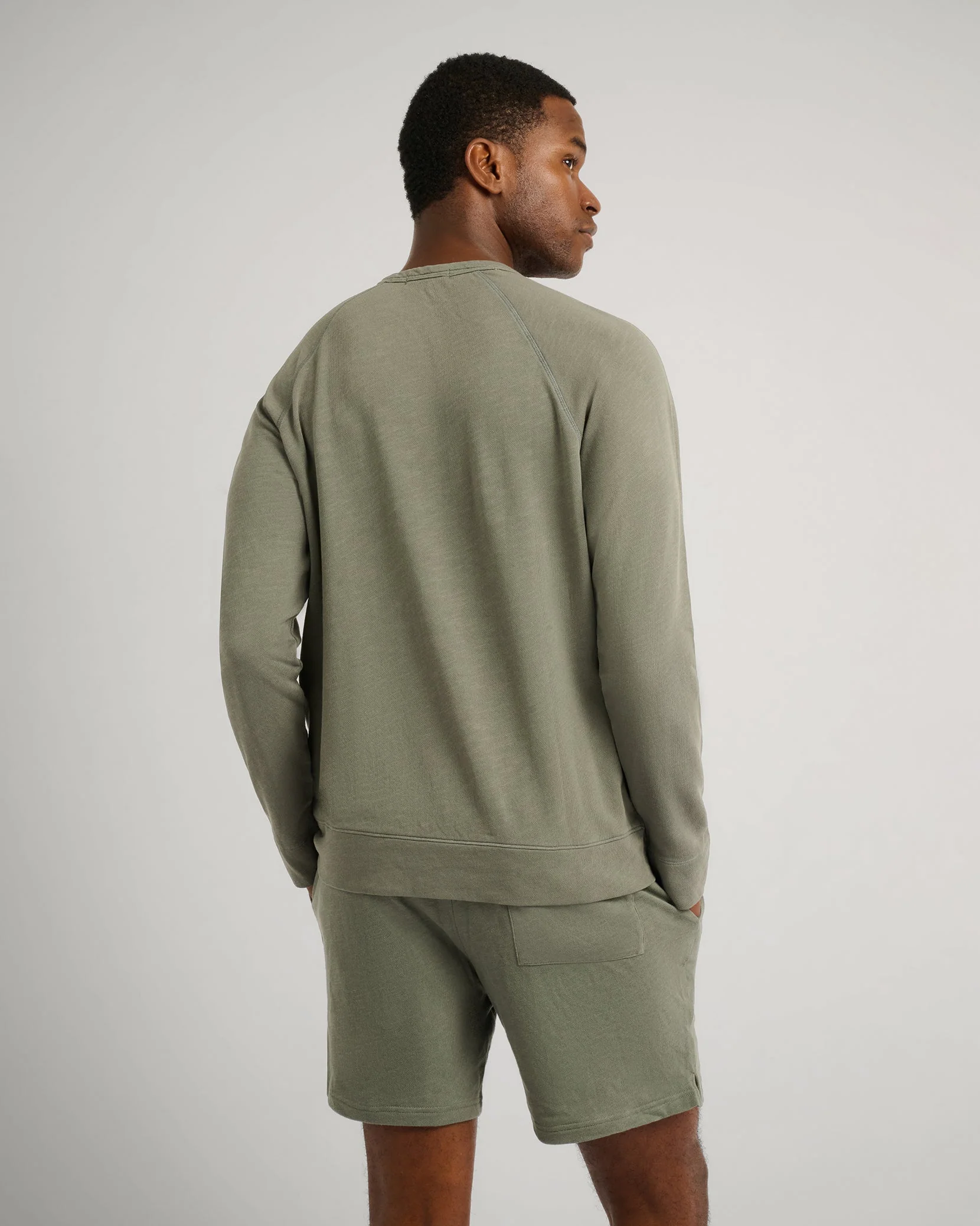 Mens | Slub Terry Crewneck Sweater | Agave - Image 4