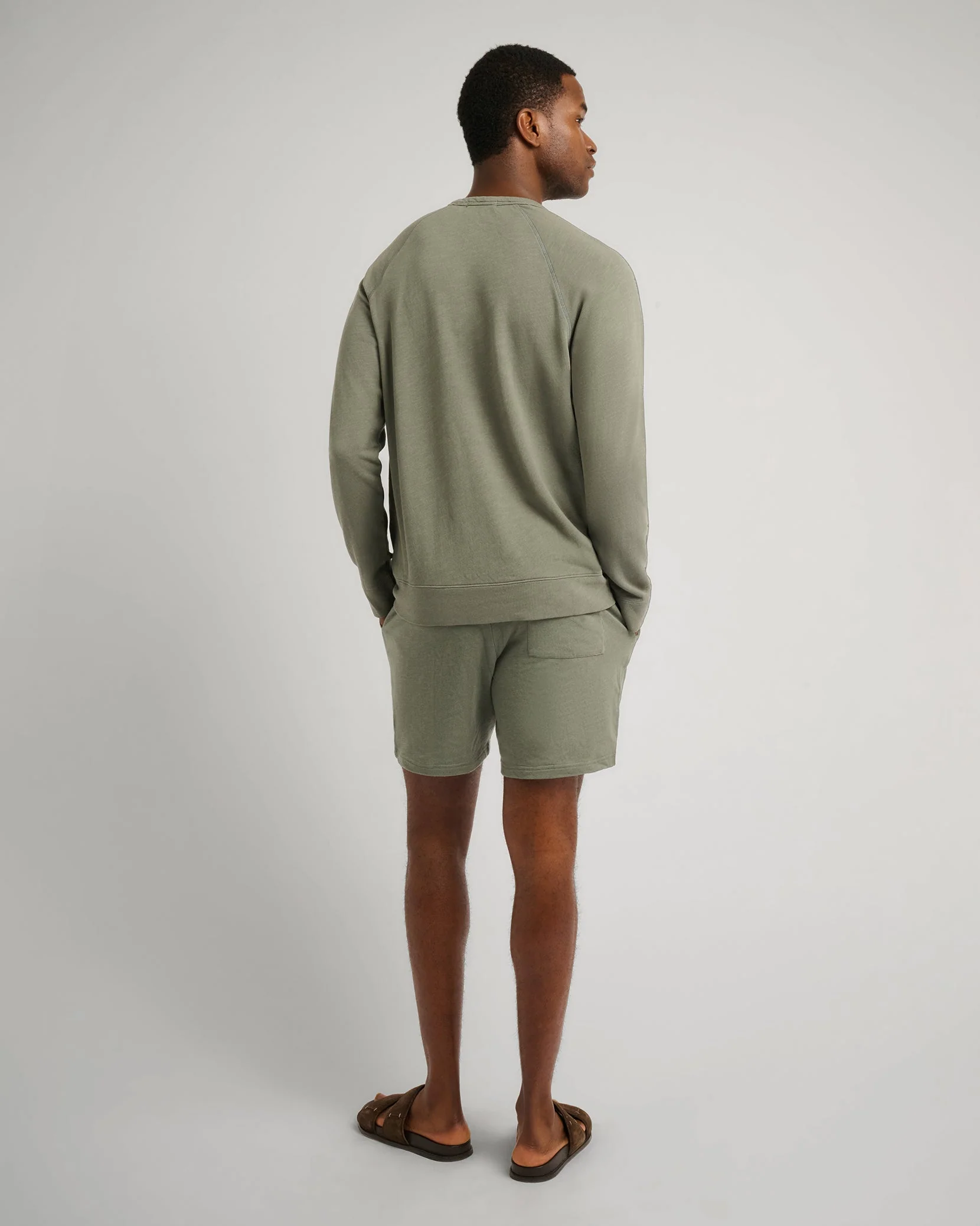 Mens | Slub Terry Crewneck Sweater | Agave - Image 5