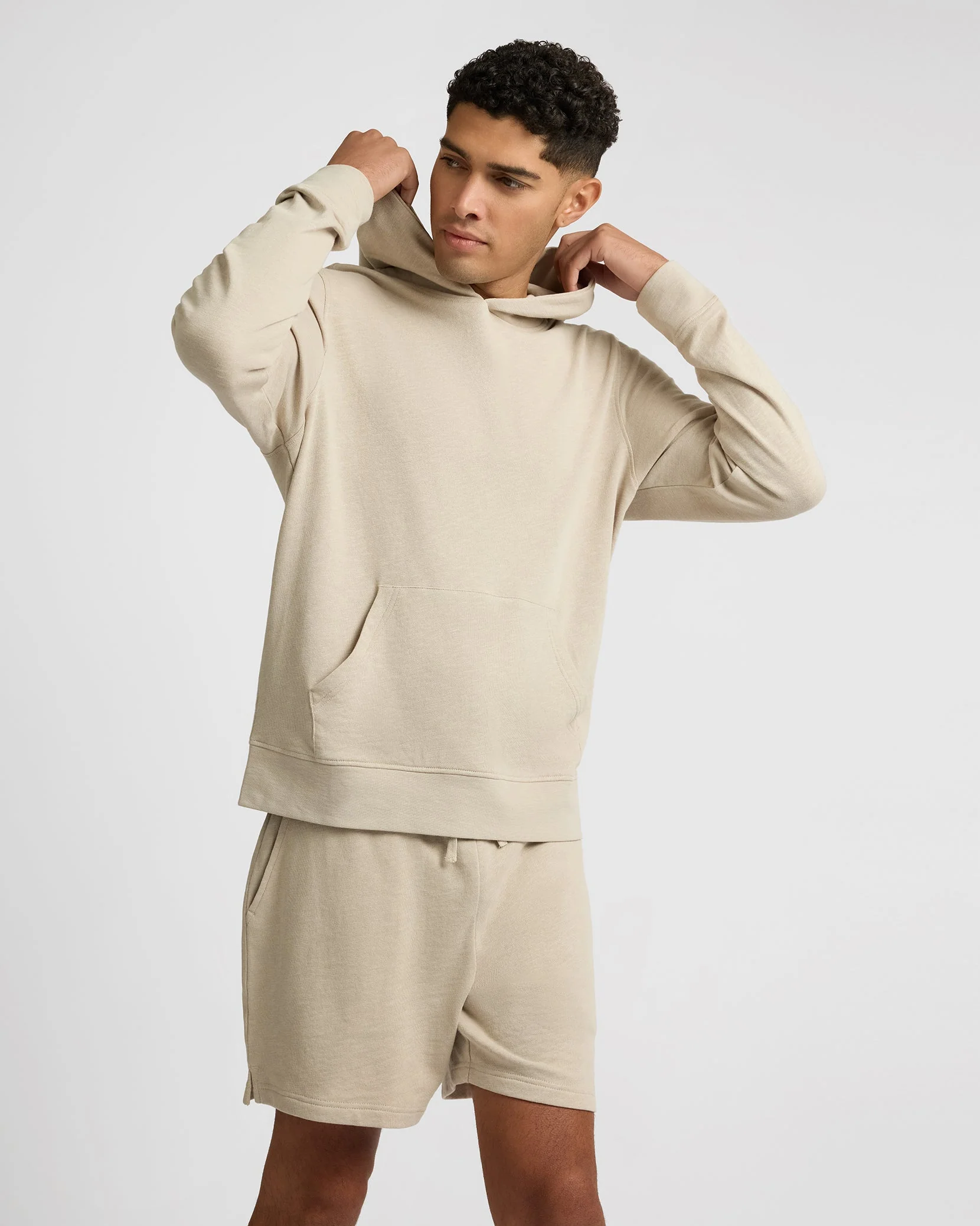 Mens | Slub Terry Hoodie | Sand - Image 2