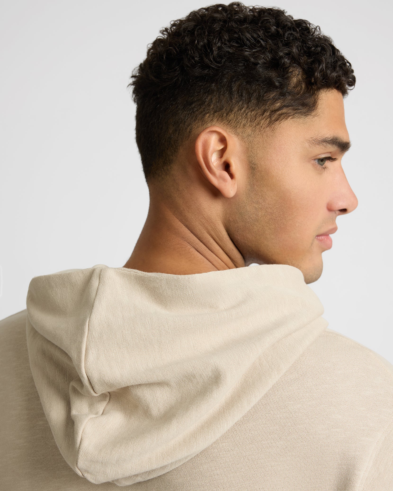Mens | Slub Terry Hoodie | Sand - Image 3