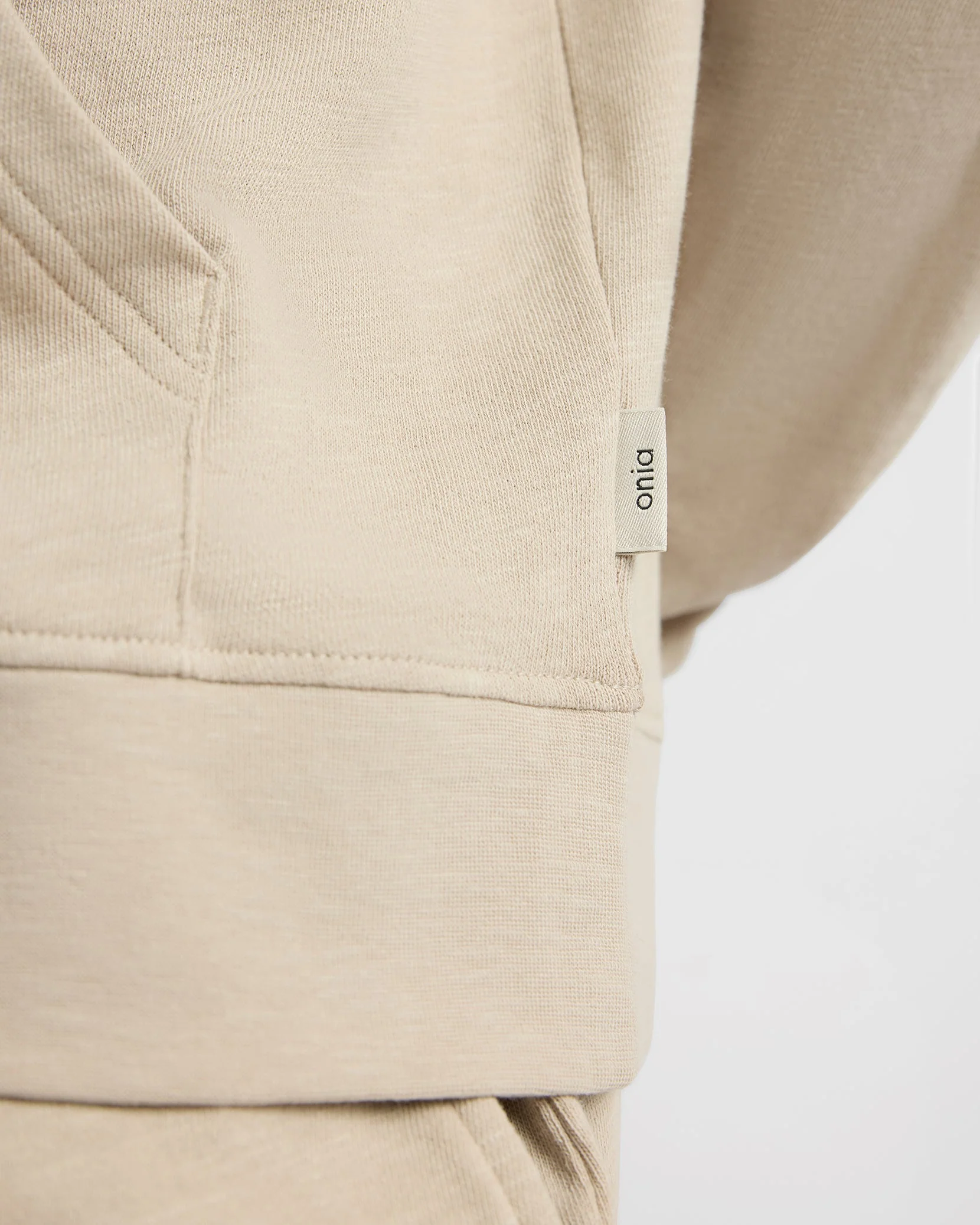 Mens | Slub Terry Hoodie | Sand - Image 5
