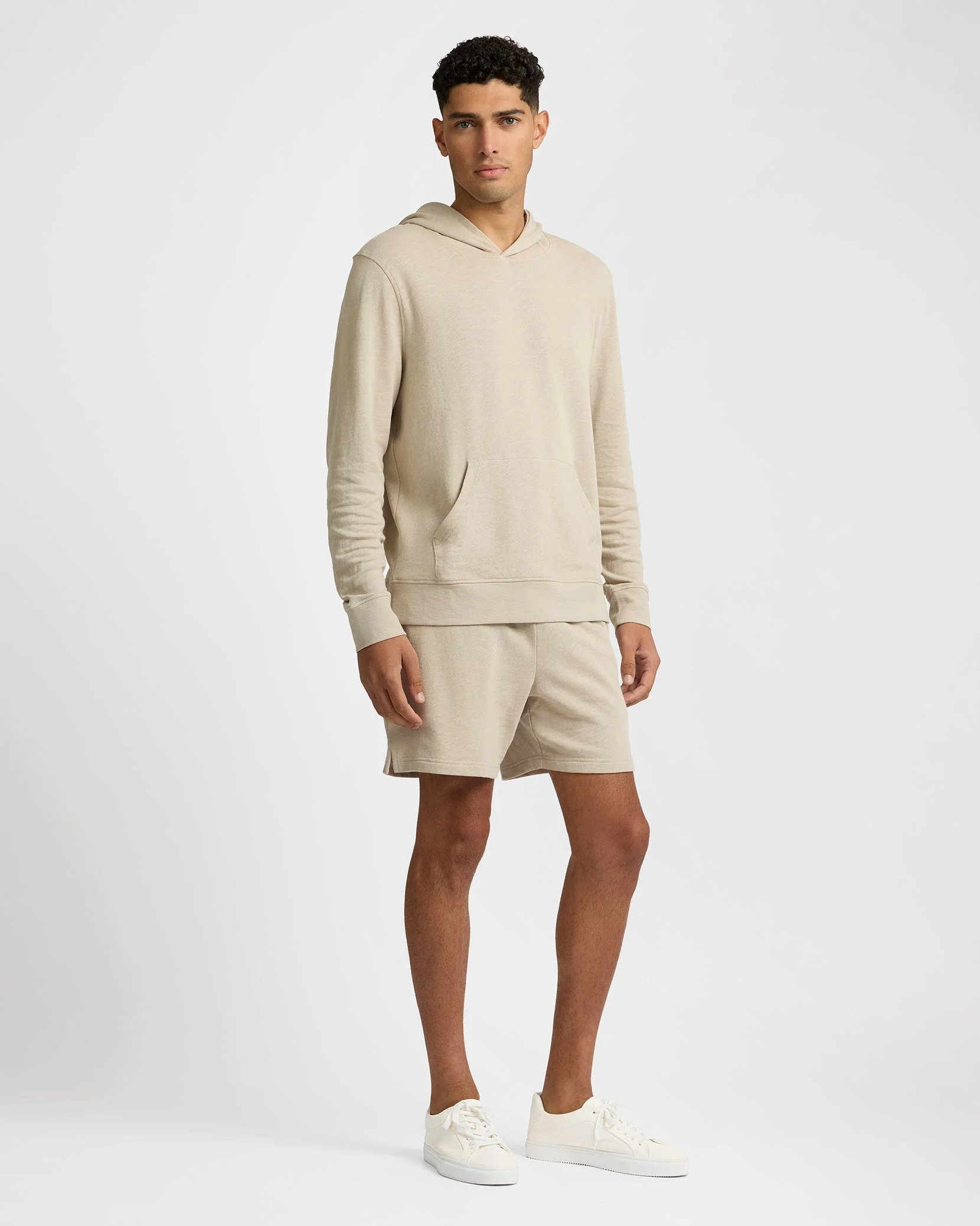 Mens | Slub Terry Hoodie | Sand - Image 6