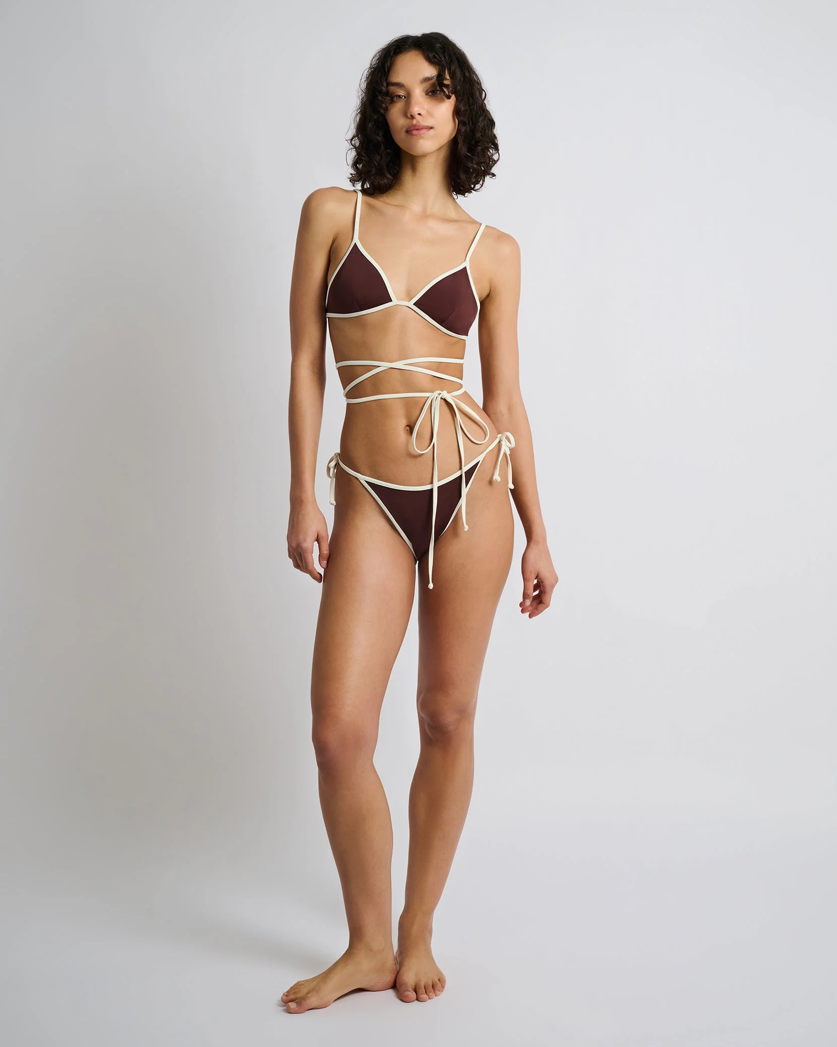 Womens | Soleil Bikini Top | Rum/Egret - Image 3