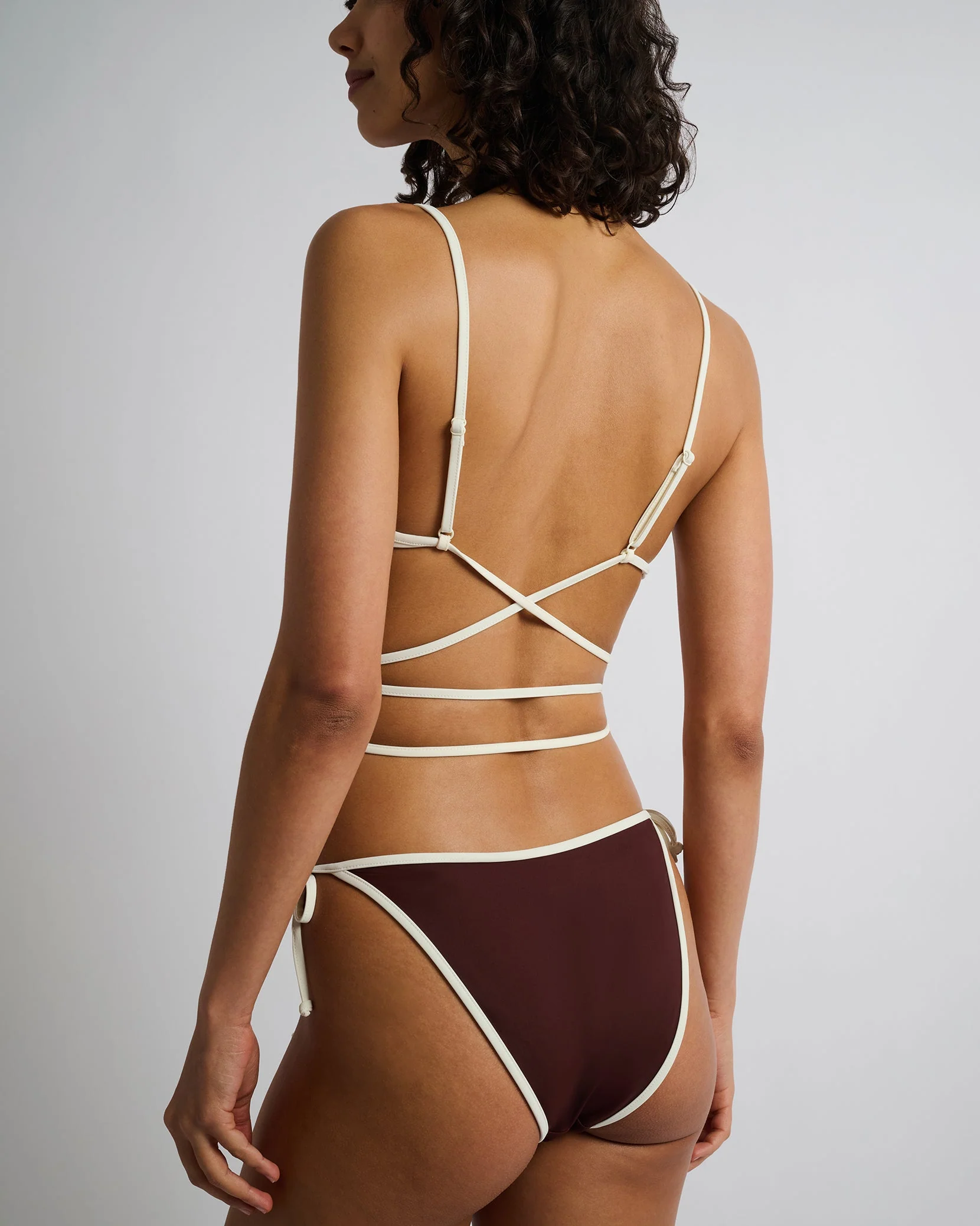 Womens | Soleil Bikini Top | Rum/Egret - Image 5