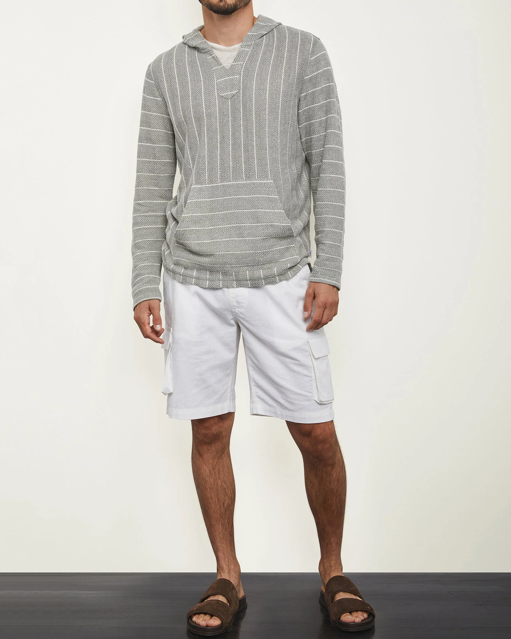 Mens | Stretch Linen Pull On Cargo Short | Navy - Image 16
