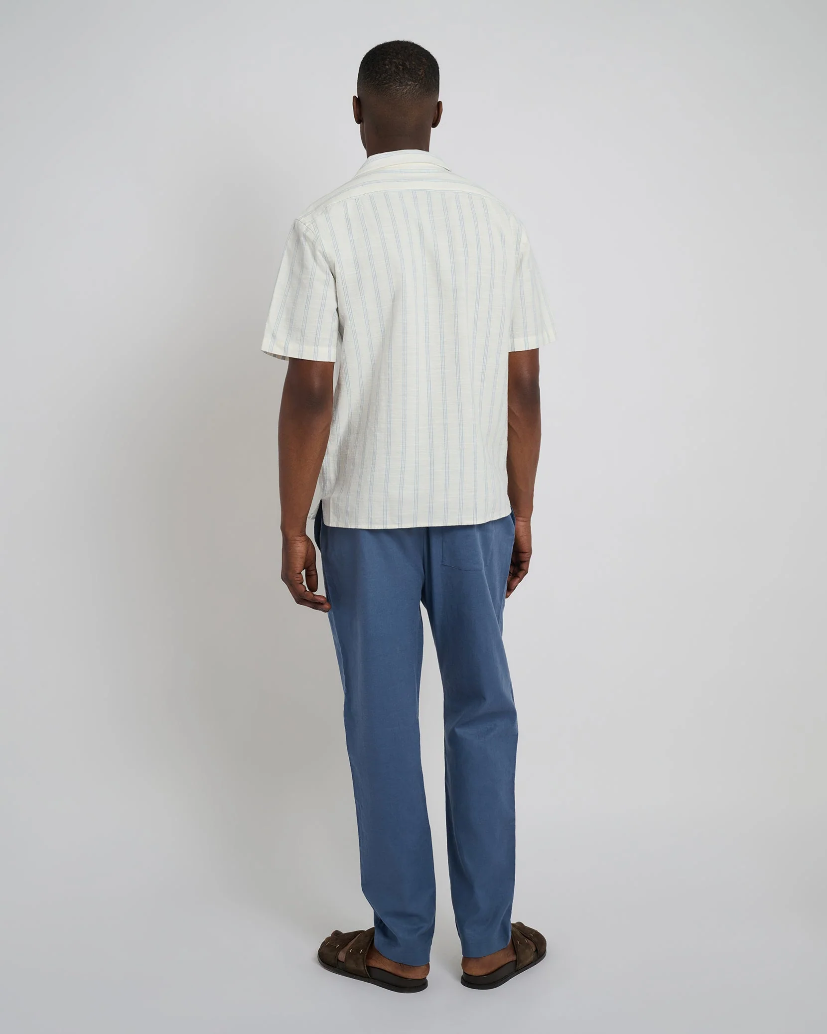 Mens | Stretch Linen Pull-on Pant | Vintage Indigo - Image 5