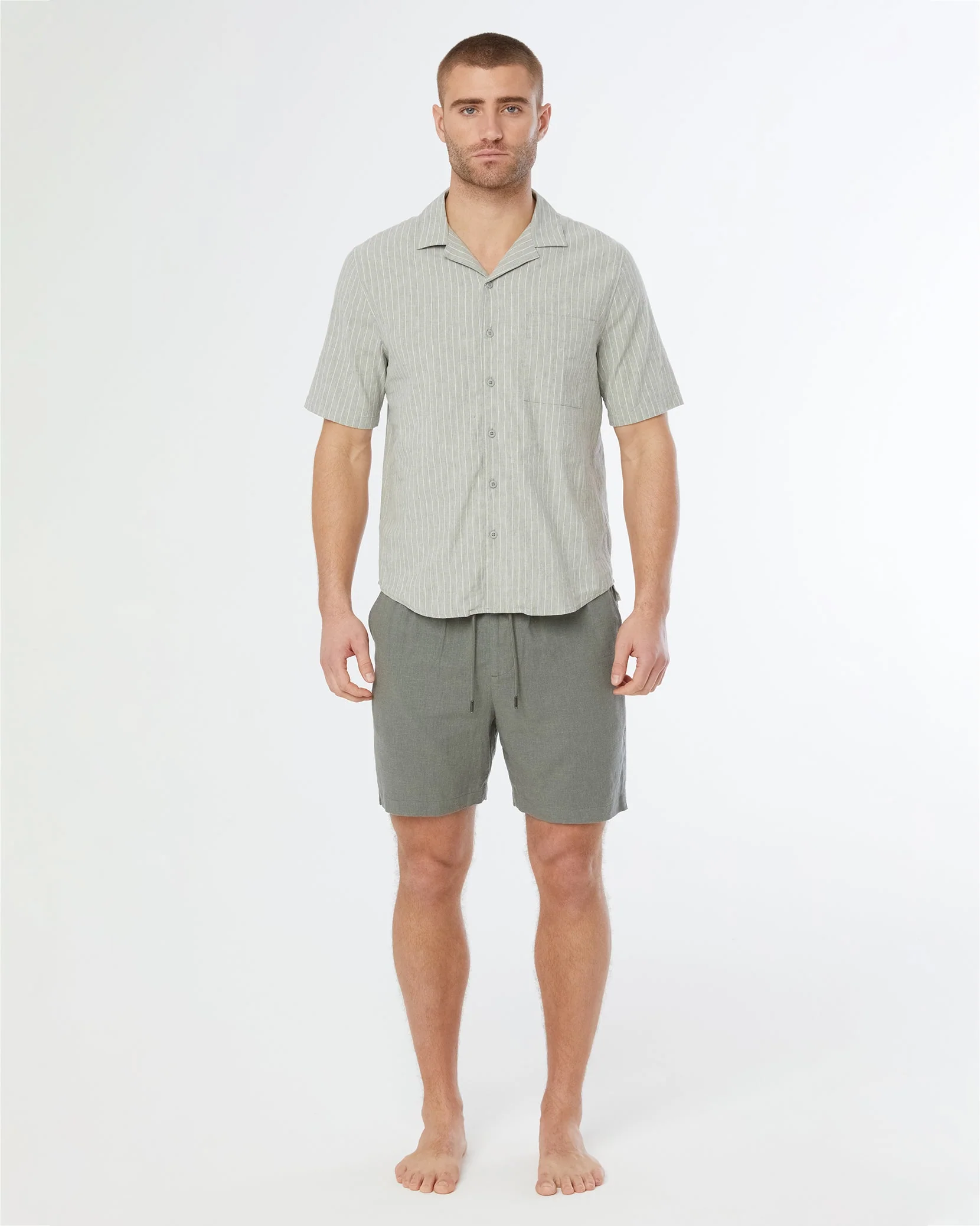 Mens | Stretch Yarn Dyed Vacation Shirt | Sage - Image 3