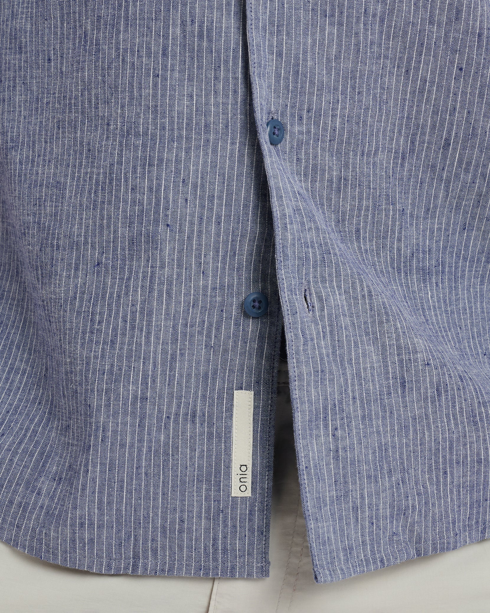 Mens | Stretch Yarn Dyed Vacation Shirt | Navy - Image 2
