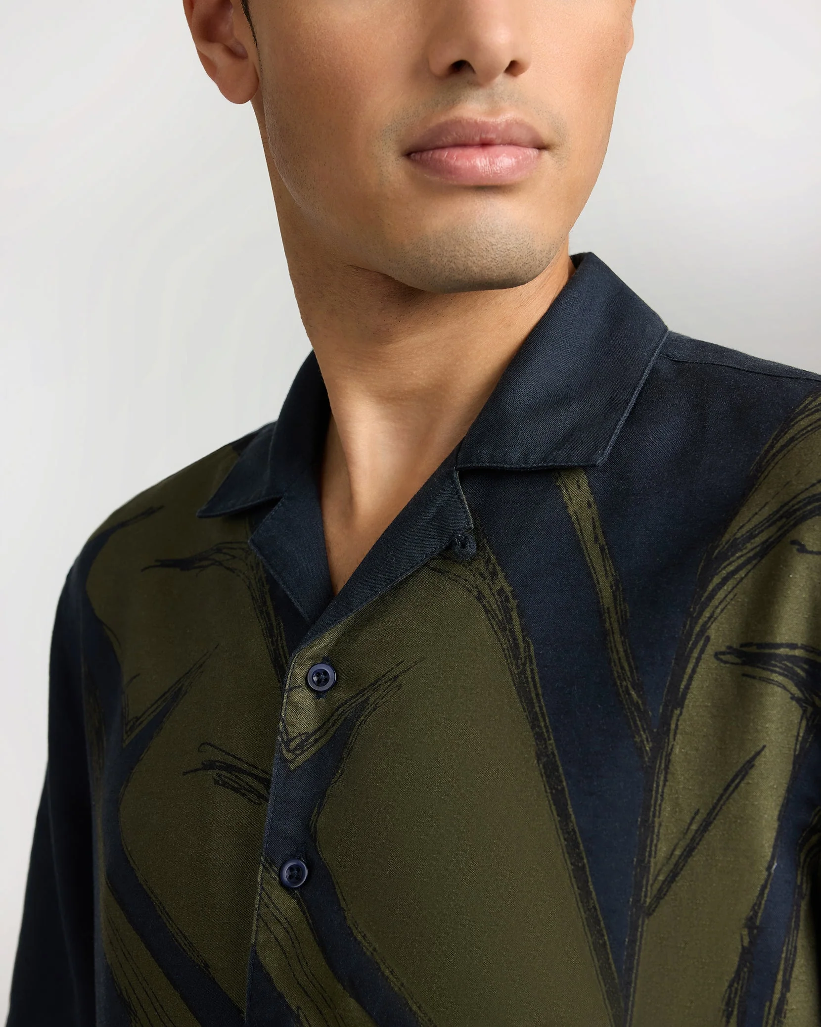 Mens | Tencel Vacation Shirt | Deep Navy - Image 3