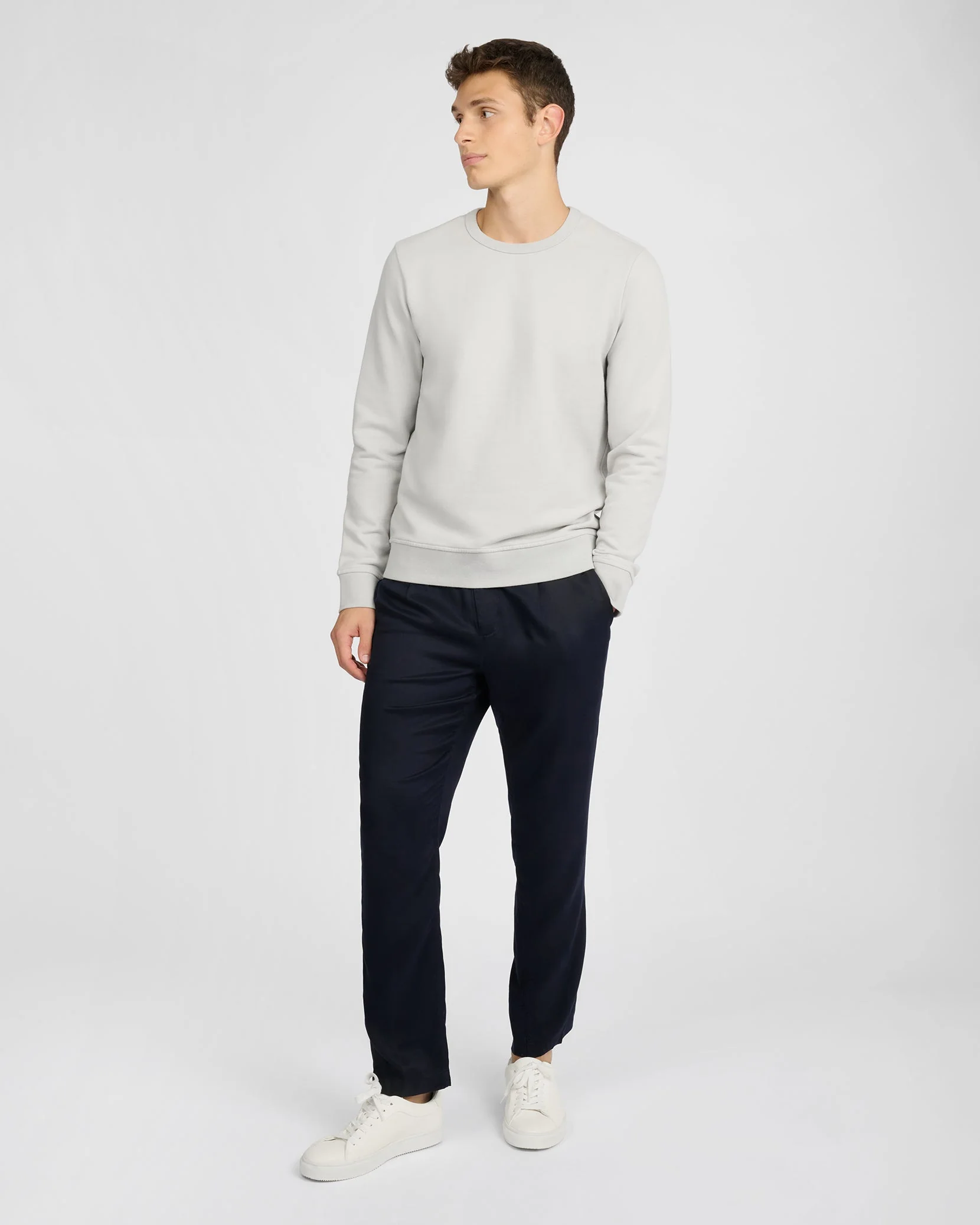 Mens | Terry Crewneck Sweater | Lunar Grey - Image 4