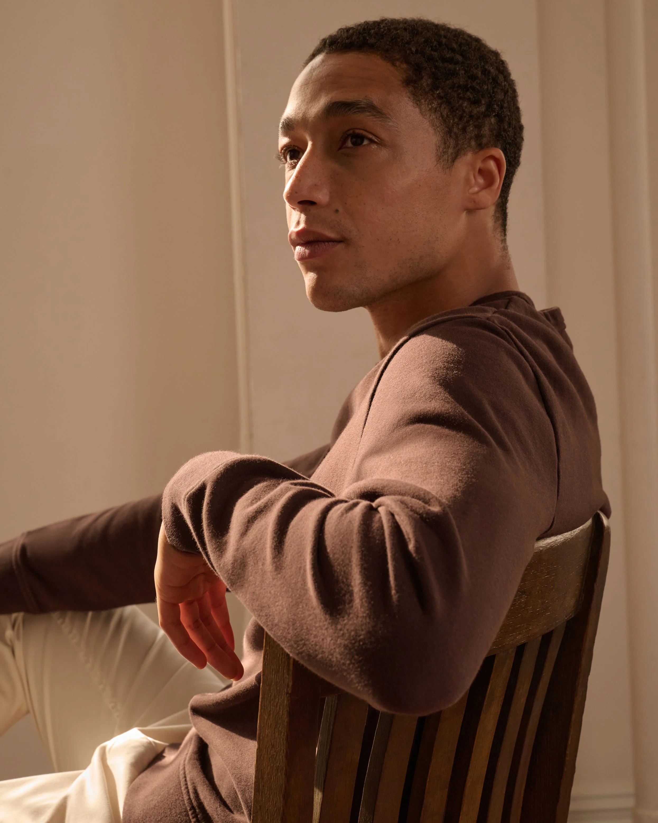 Mens | Terry Crewneck Sweater | Dark Java - Image 2