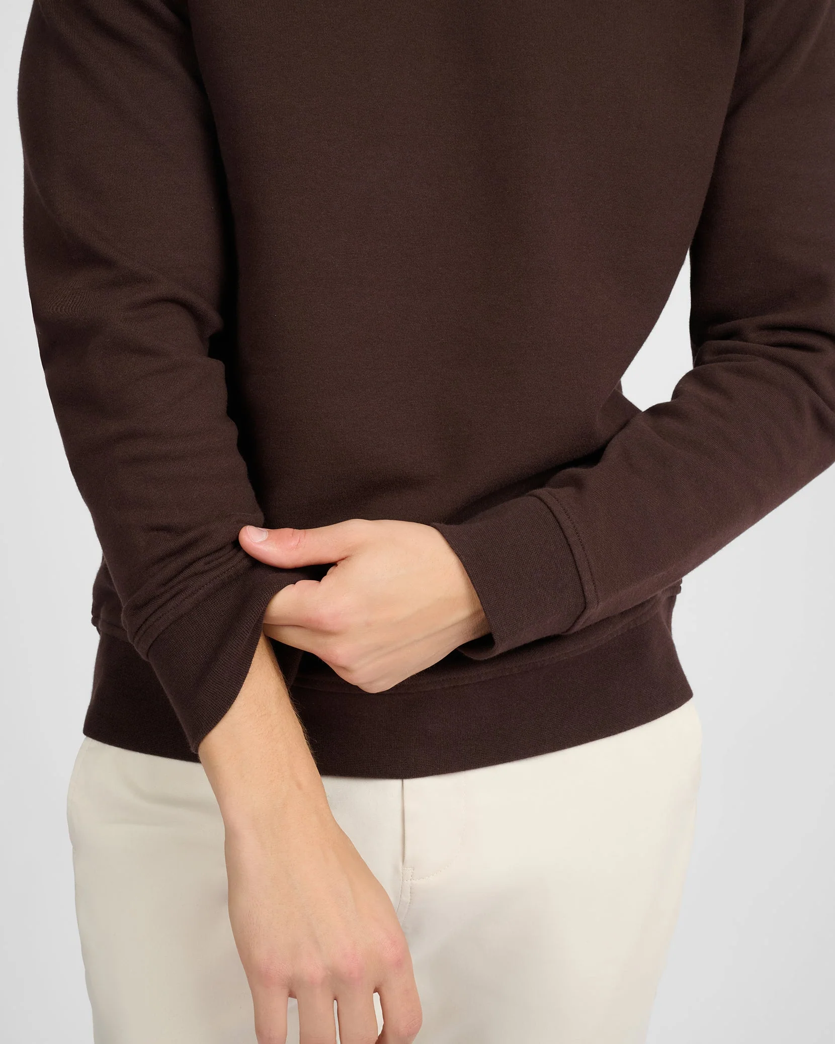 Mens | Terry Crewneck Sweater | Dark Java - Image 4