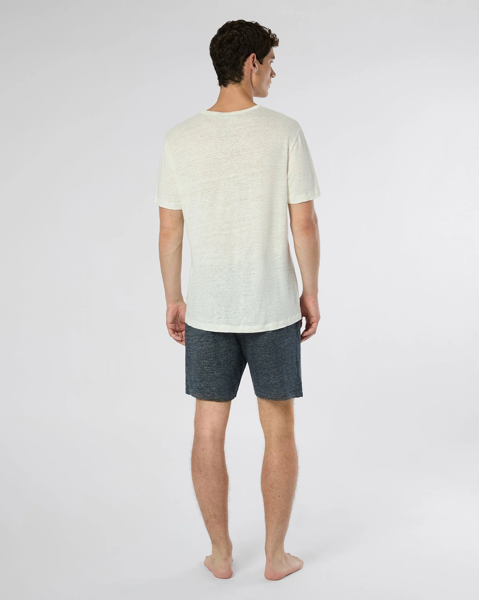 Mens | Terry 6" Linen Short | Dark Blue - Image 7