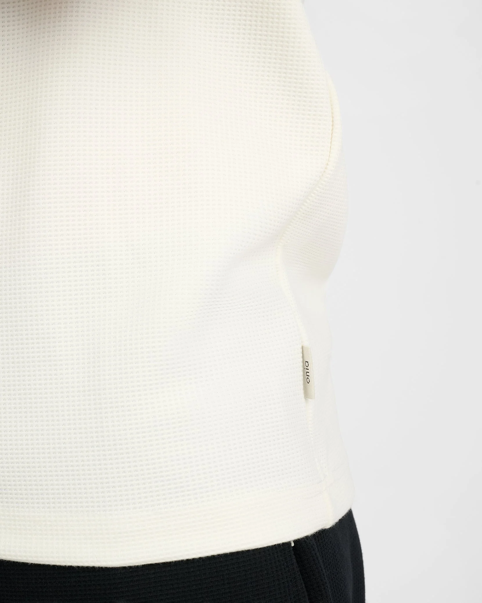 Mens | Waffle Crewneck Sweater | Egret - Image 5