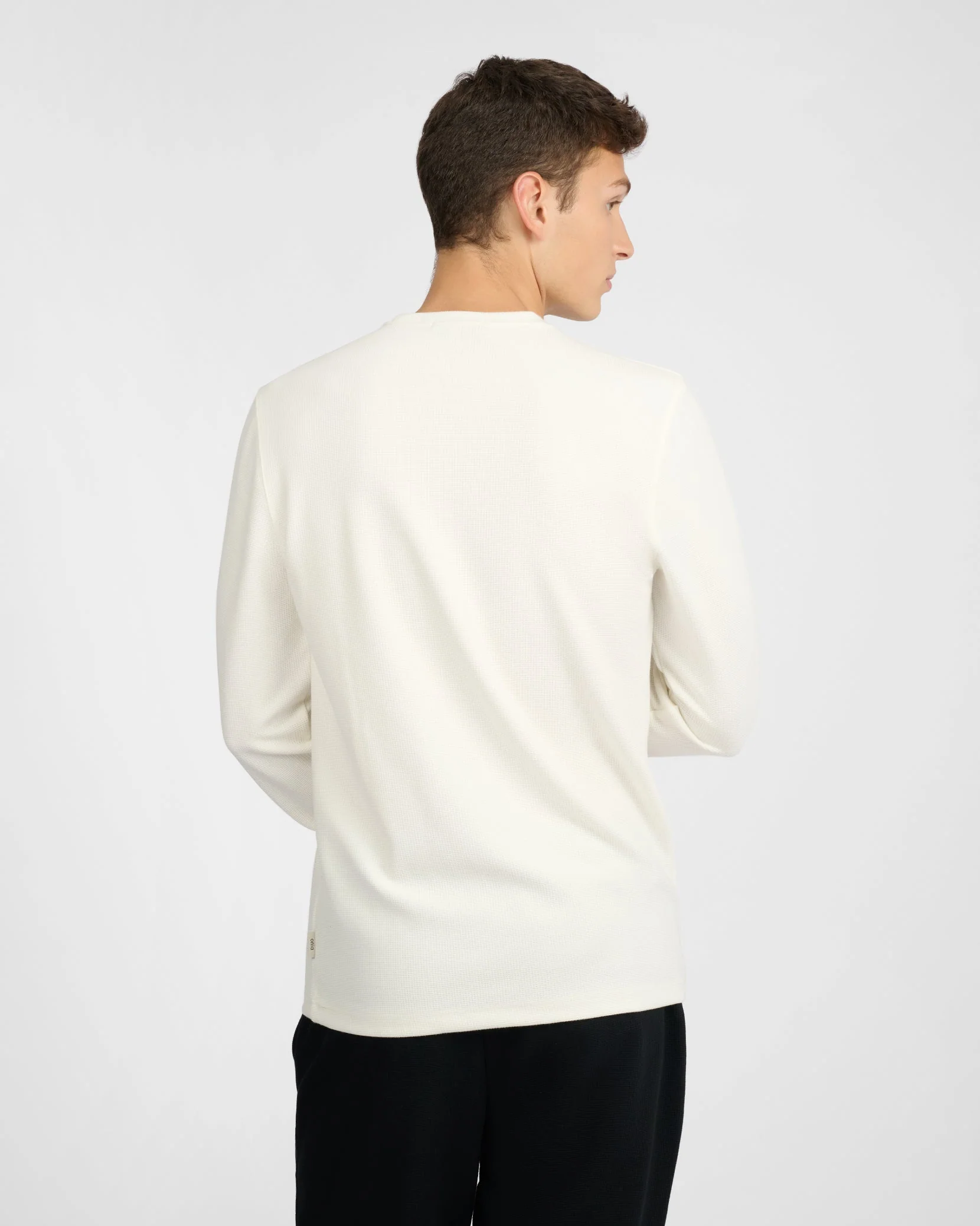 Mens | Waffle Crewneck Sweater | Egret - Image 7