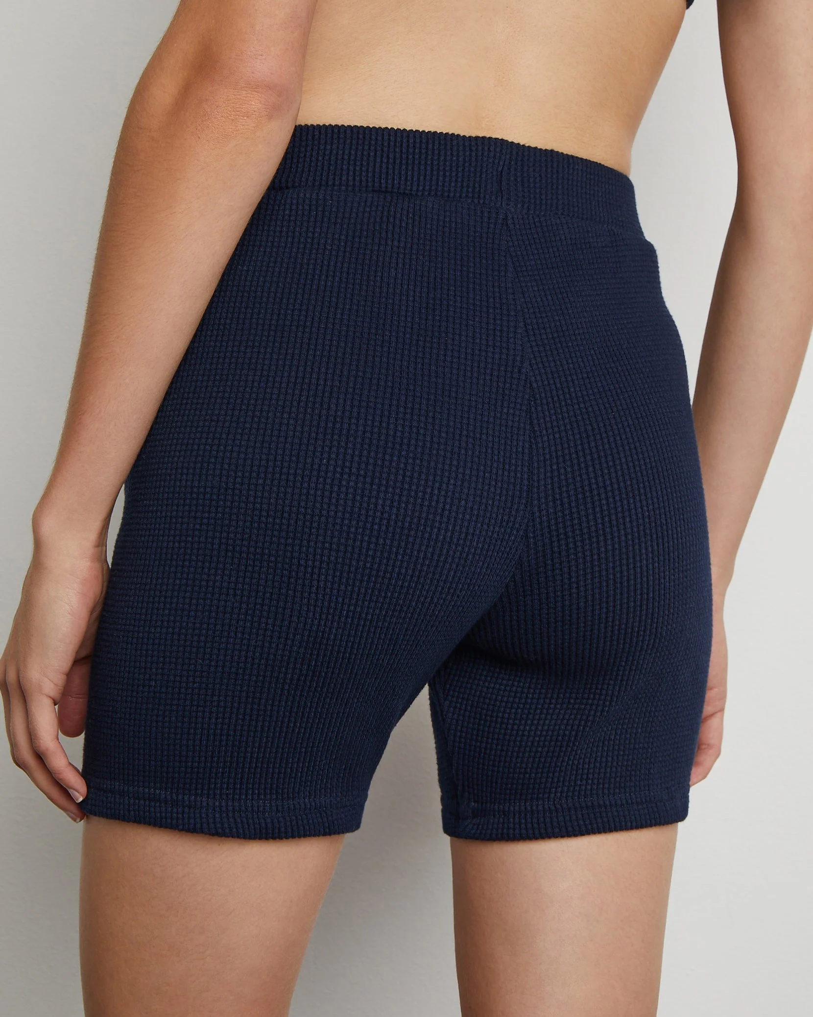 Womens | Waffle Knit Biker Shorts | Blush - Image 11
