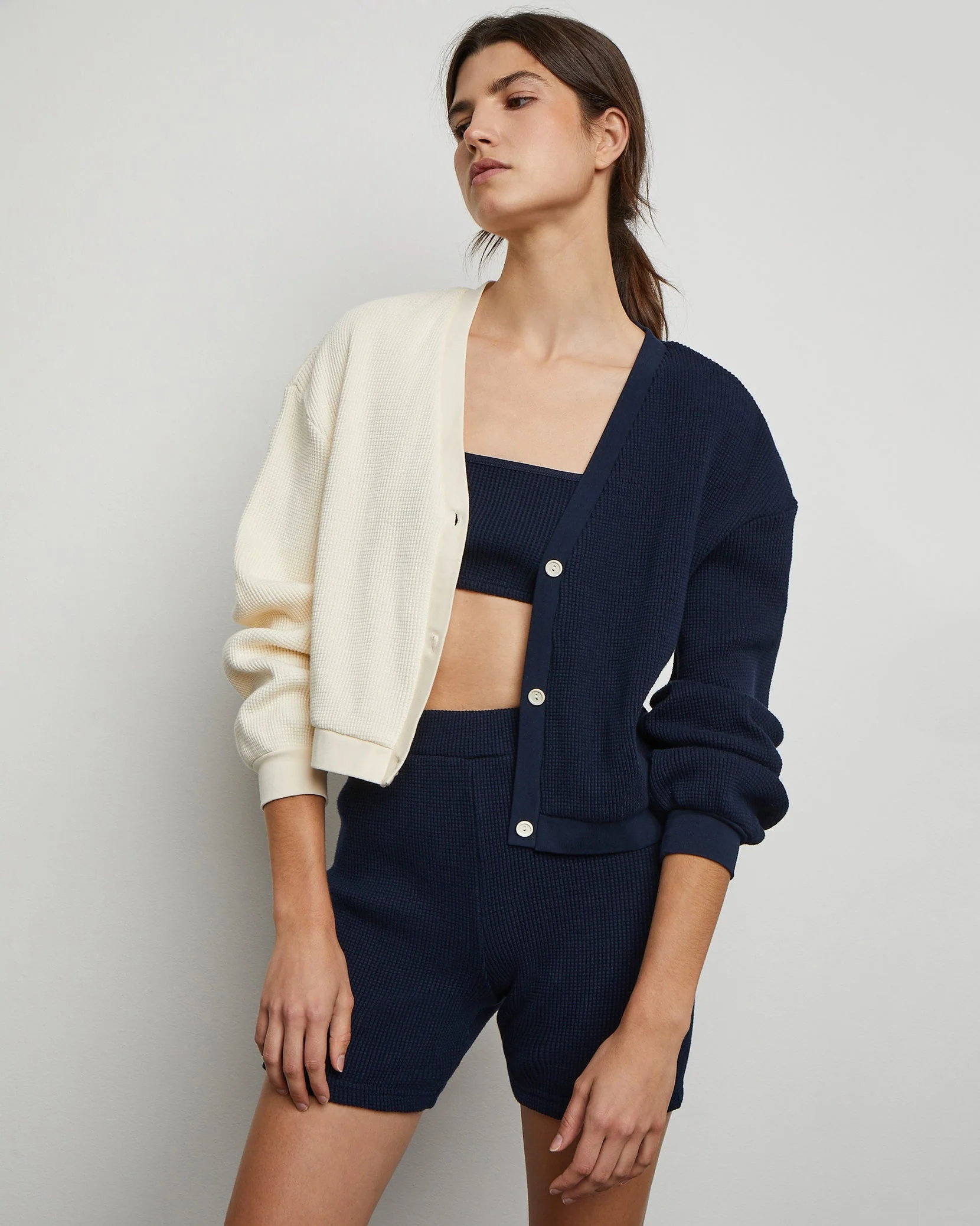 Womens | Waffle Knit Biker Shorts | Blush - Image 12
